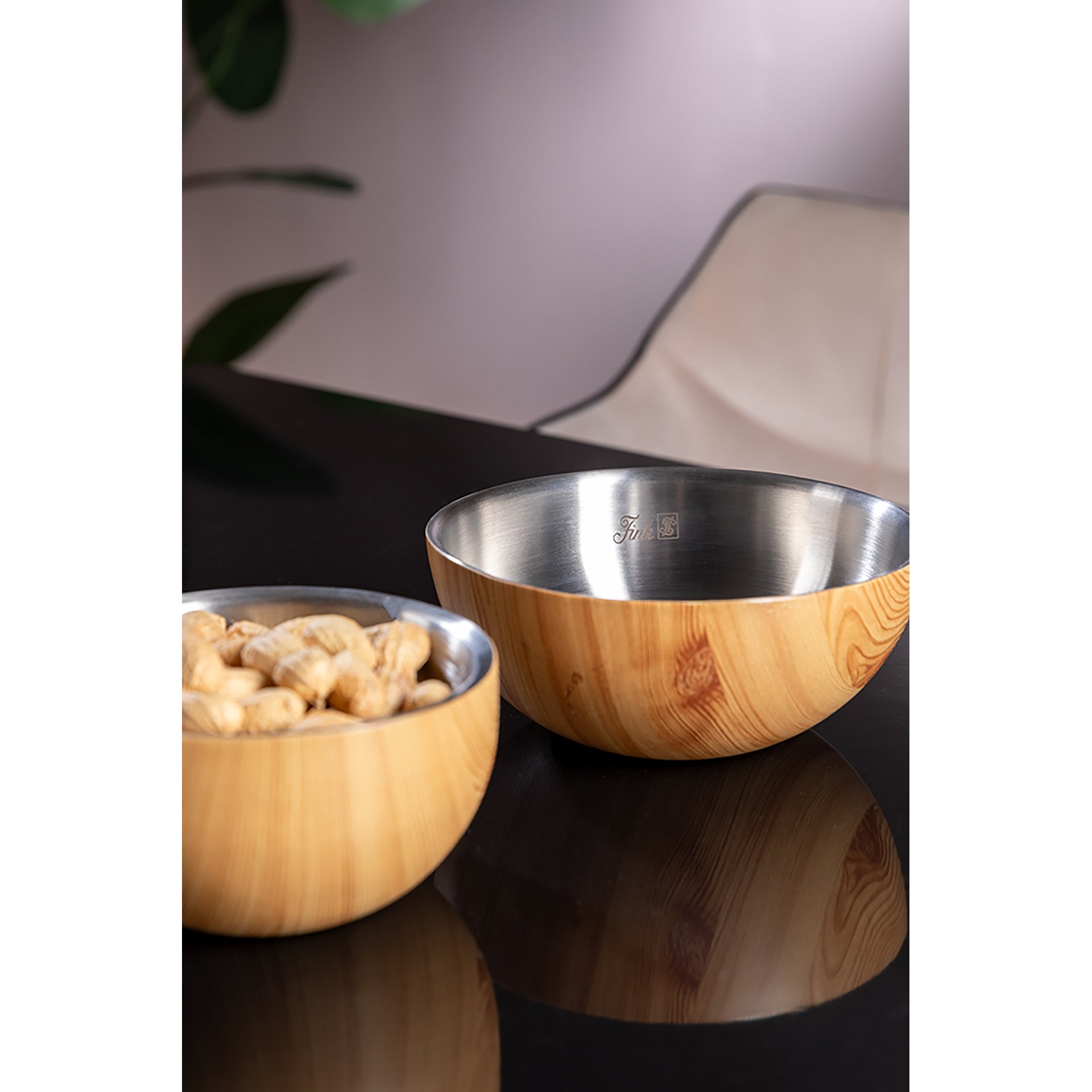 TIMBER Schale silberfarben