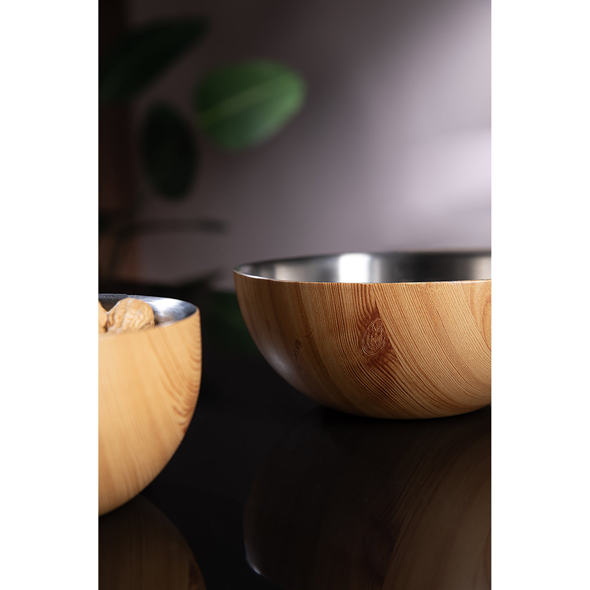 TIMBER Schale silberfarben