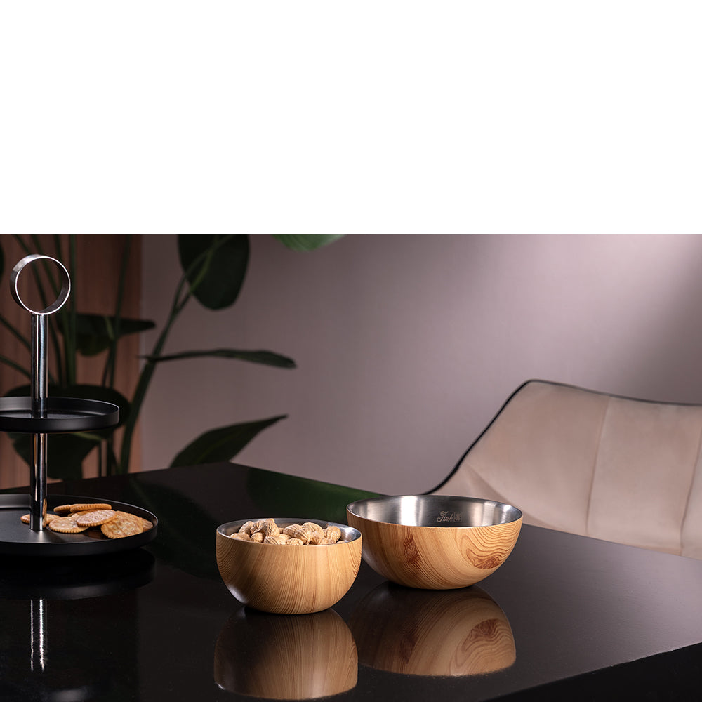 TIMBER Schale silberfarben