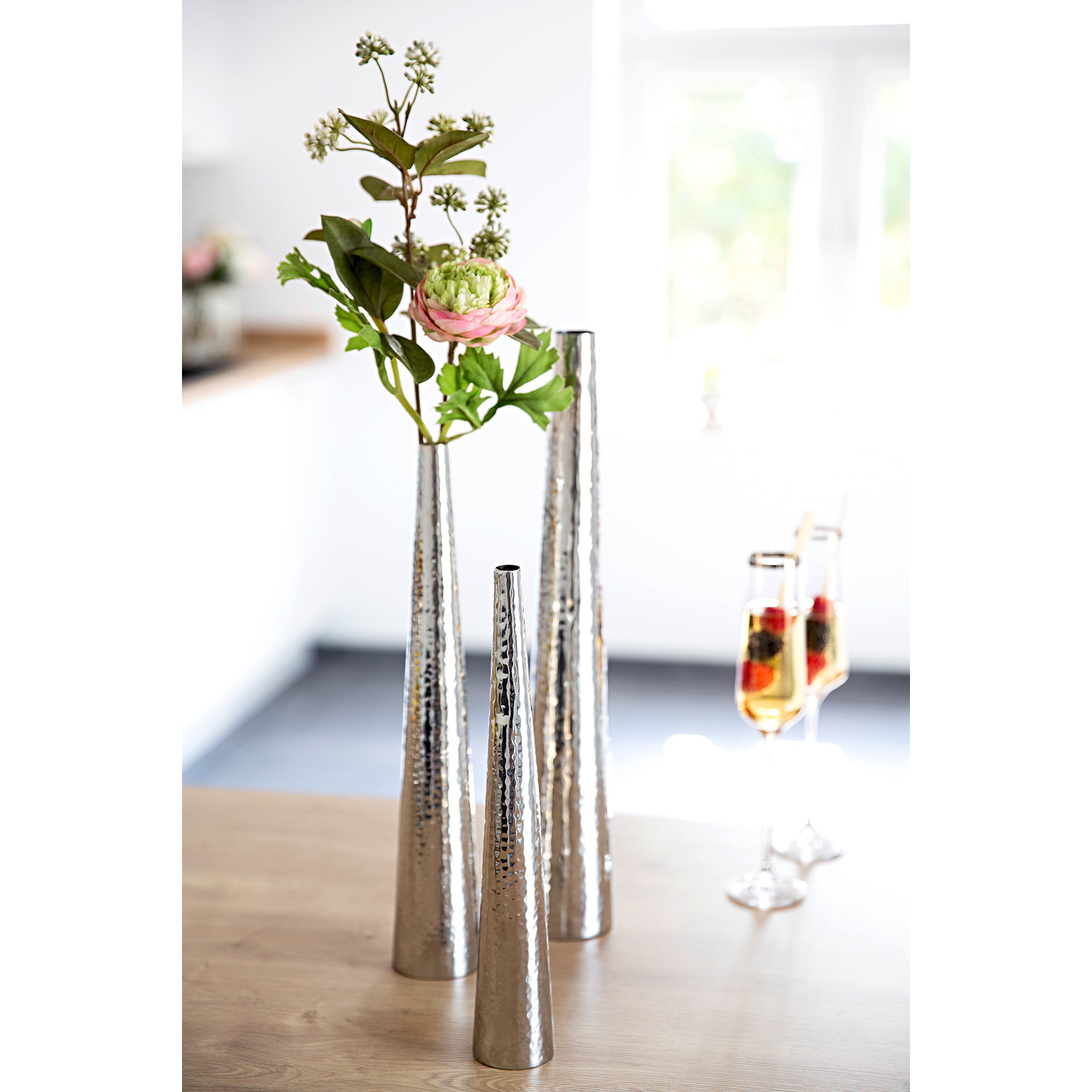 CUBA Vase silberfarben