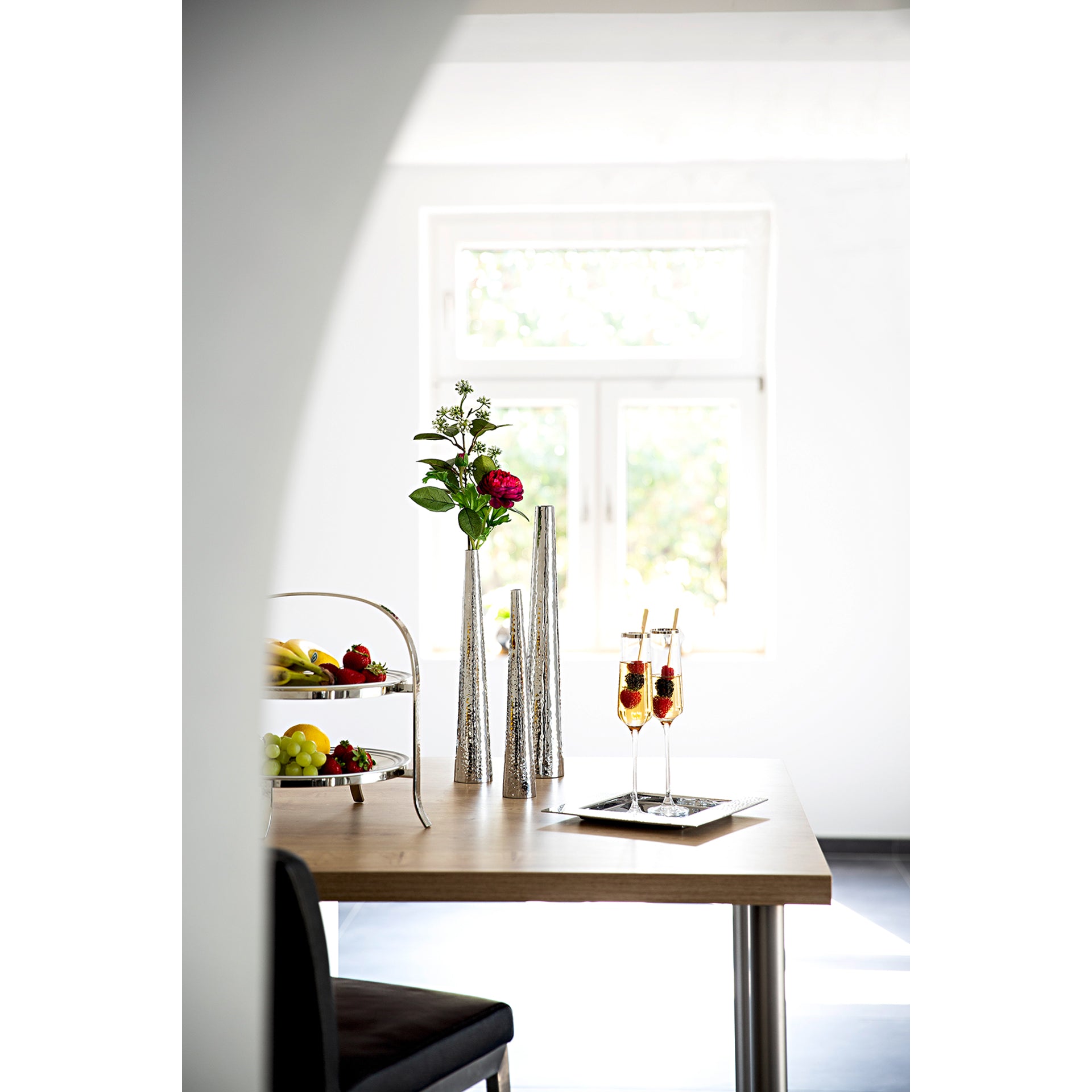 CUBA Vase silberfarben