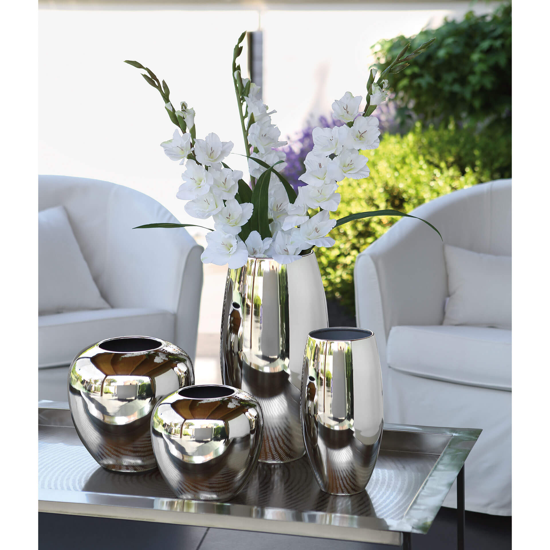 LOSONE Vase silberfarben