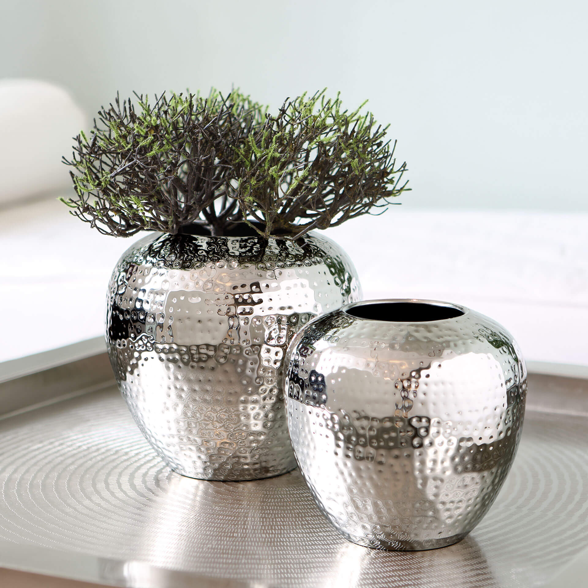 LOSONE Vase silberfarben