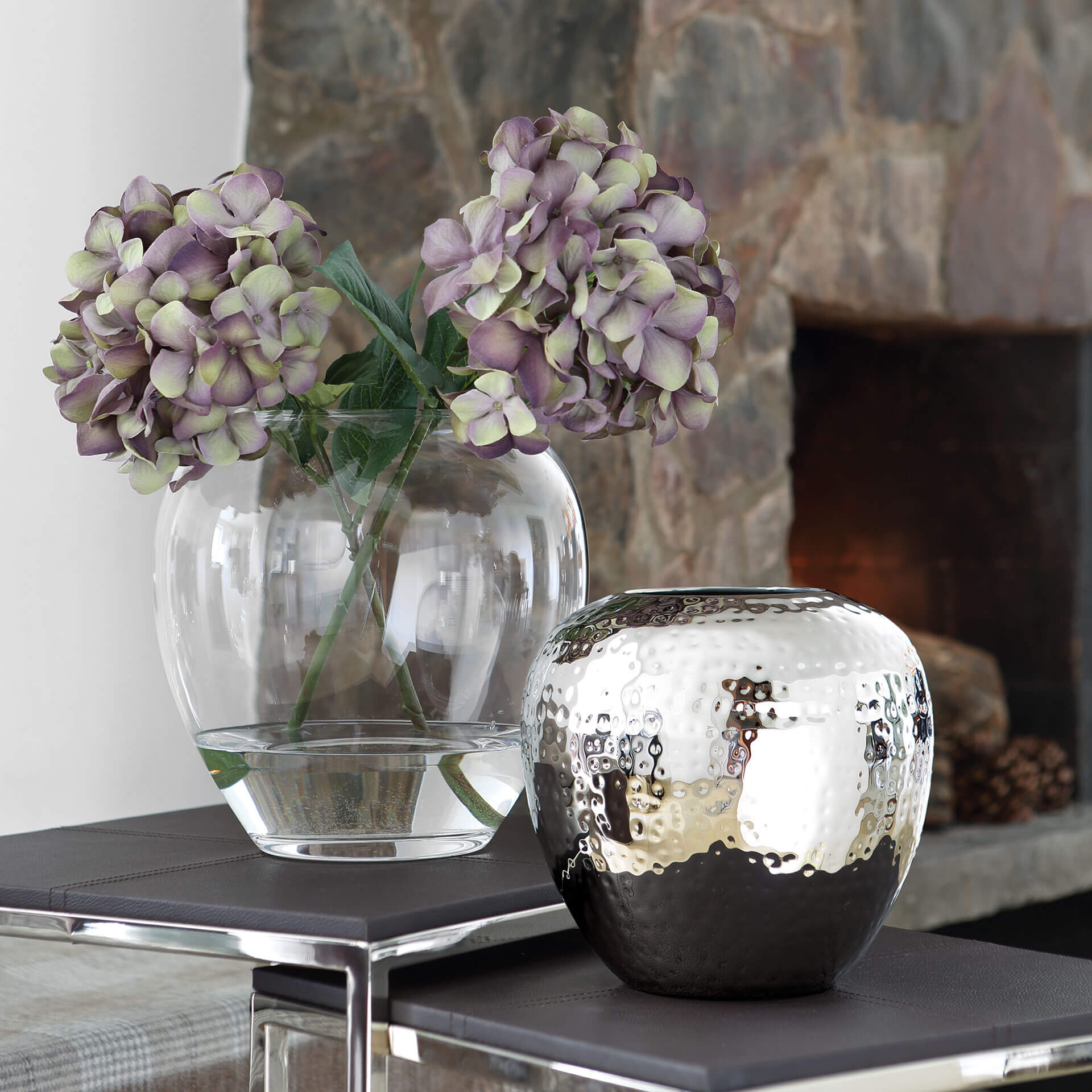 LOSONE Vase silberfarben