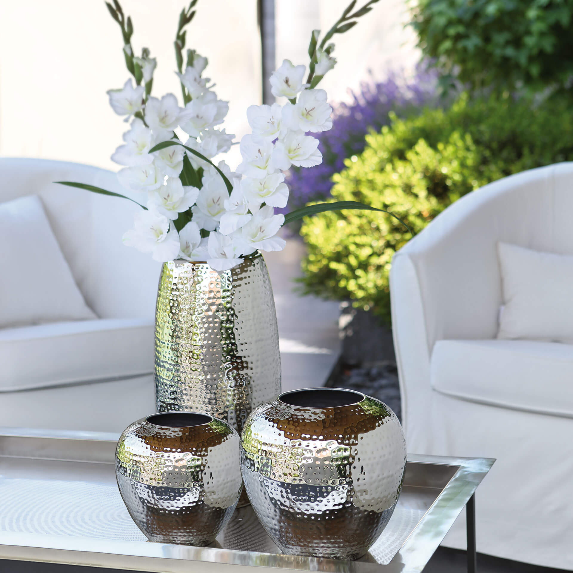 LOSONE Vase silberfarben