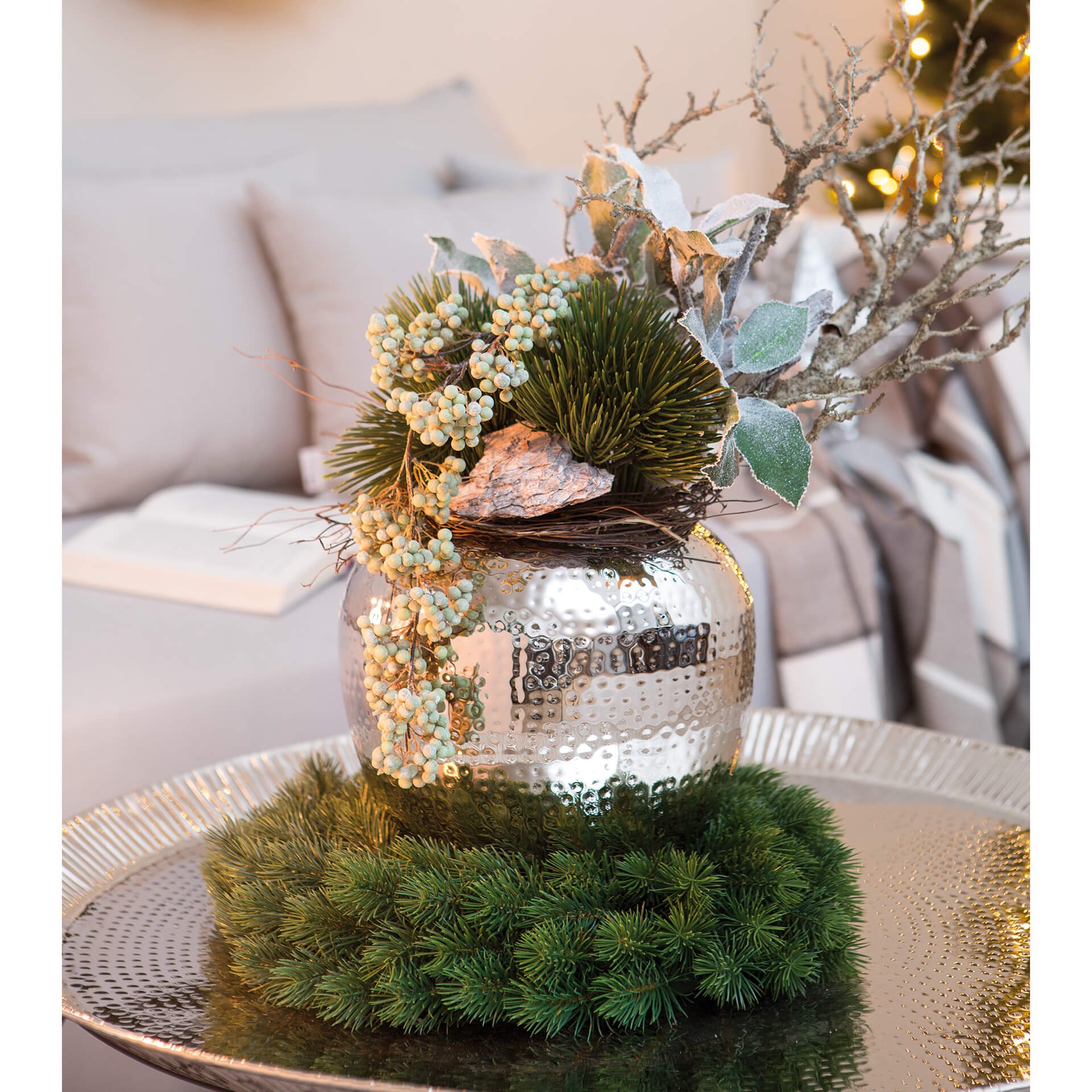 LOSONE Vase silberfarben