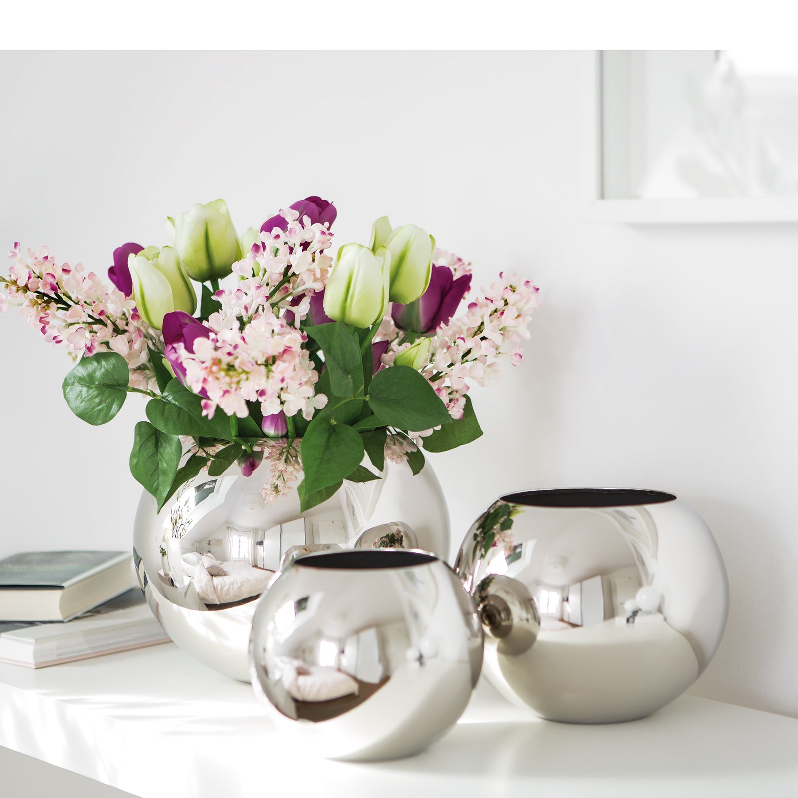 MOON Vase silber
