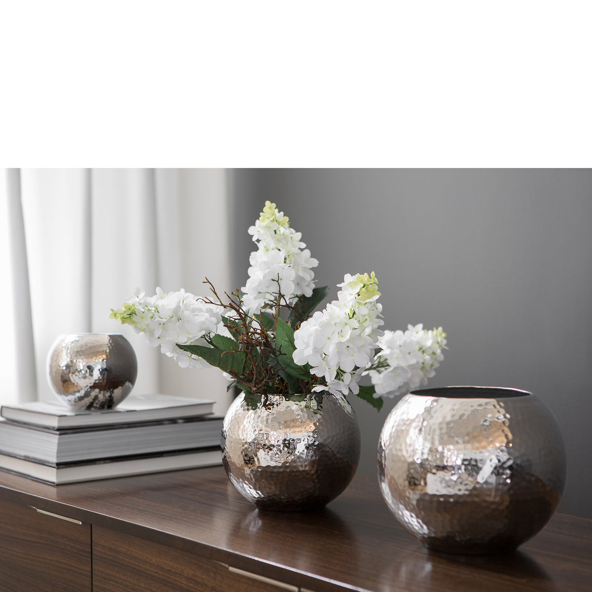 MOON Vase silberfarben