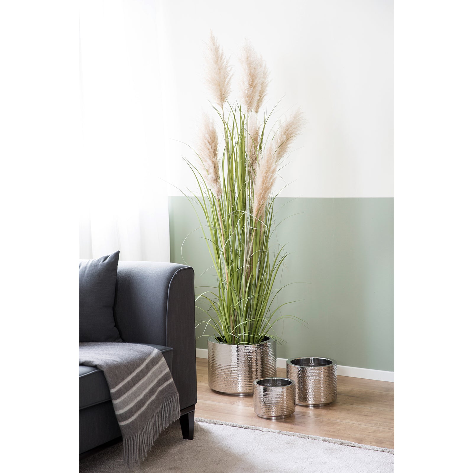 NOSSA Übertopf silberfarben