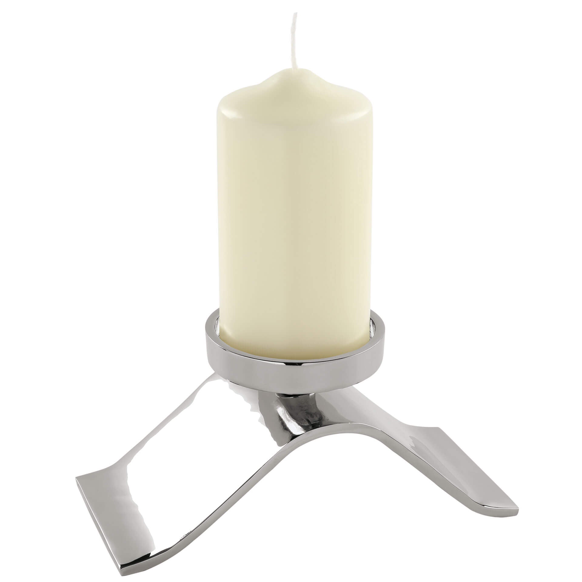 WAVE Stumpenkerzenhalter silberfarben