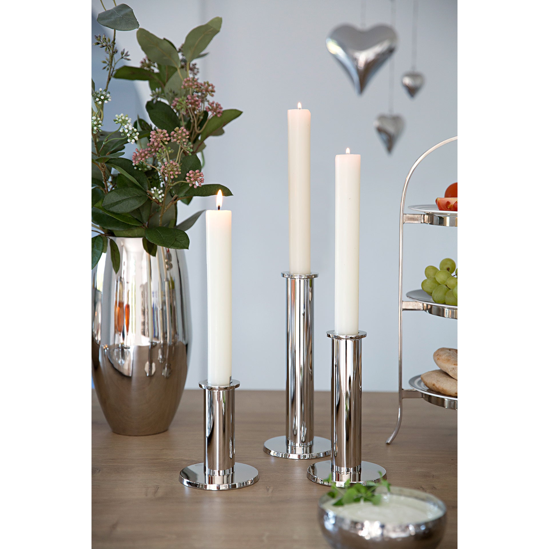 STRATO Leuchter silberfarben