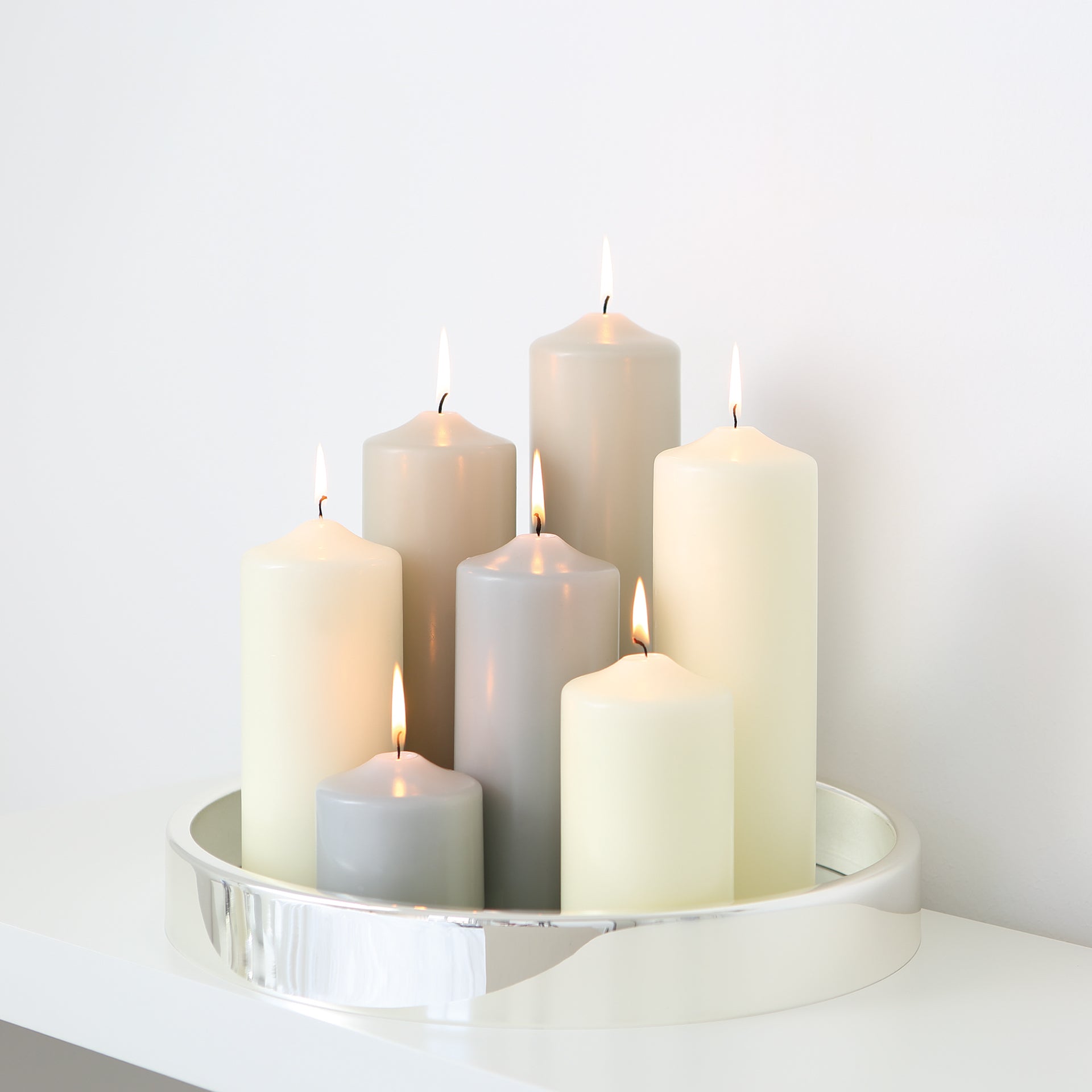 EMPIRE Tablett m. Spiegeleinsatz silberfarben