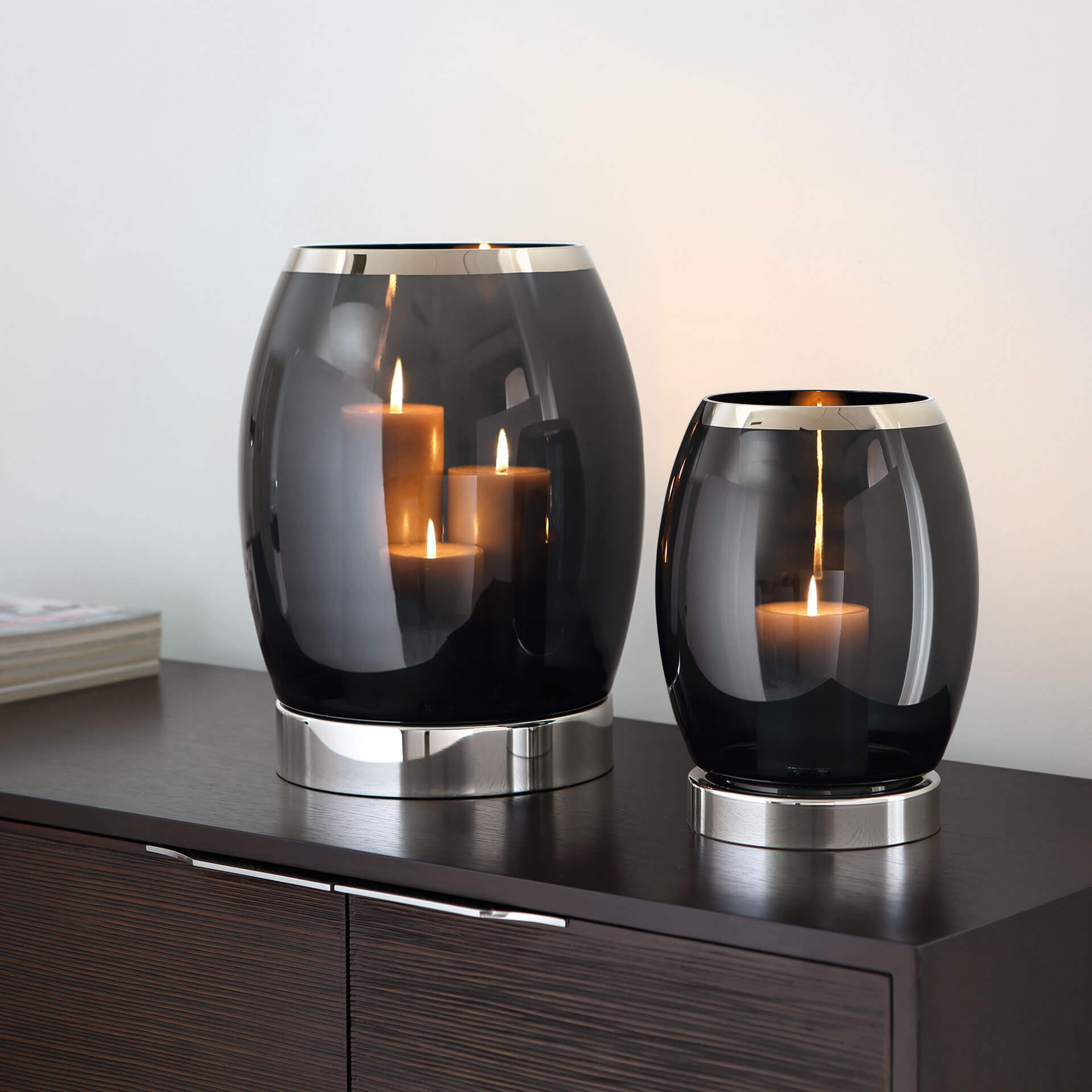 YORK Windlicht silberfarben