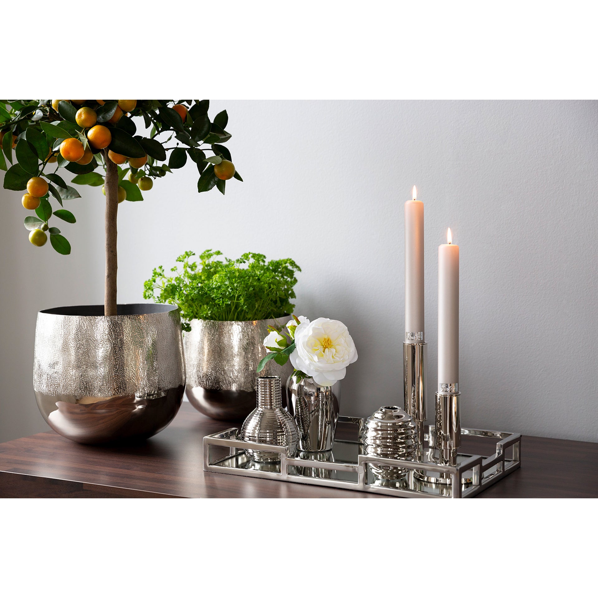 RITMO Leuchter silberfarben