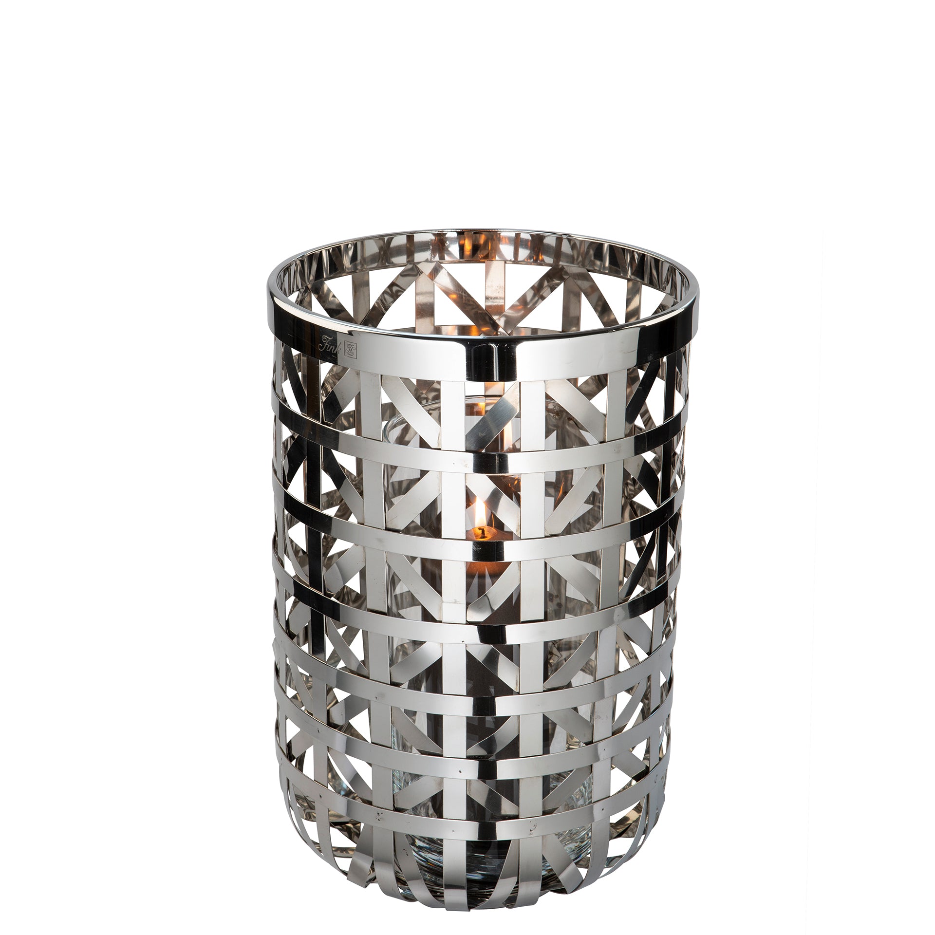 JORIS Windlicht mit Glas silberfarben