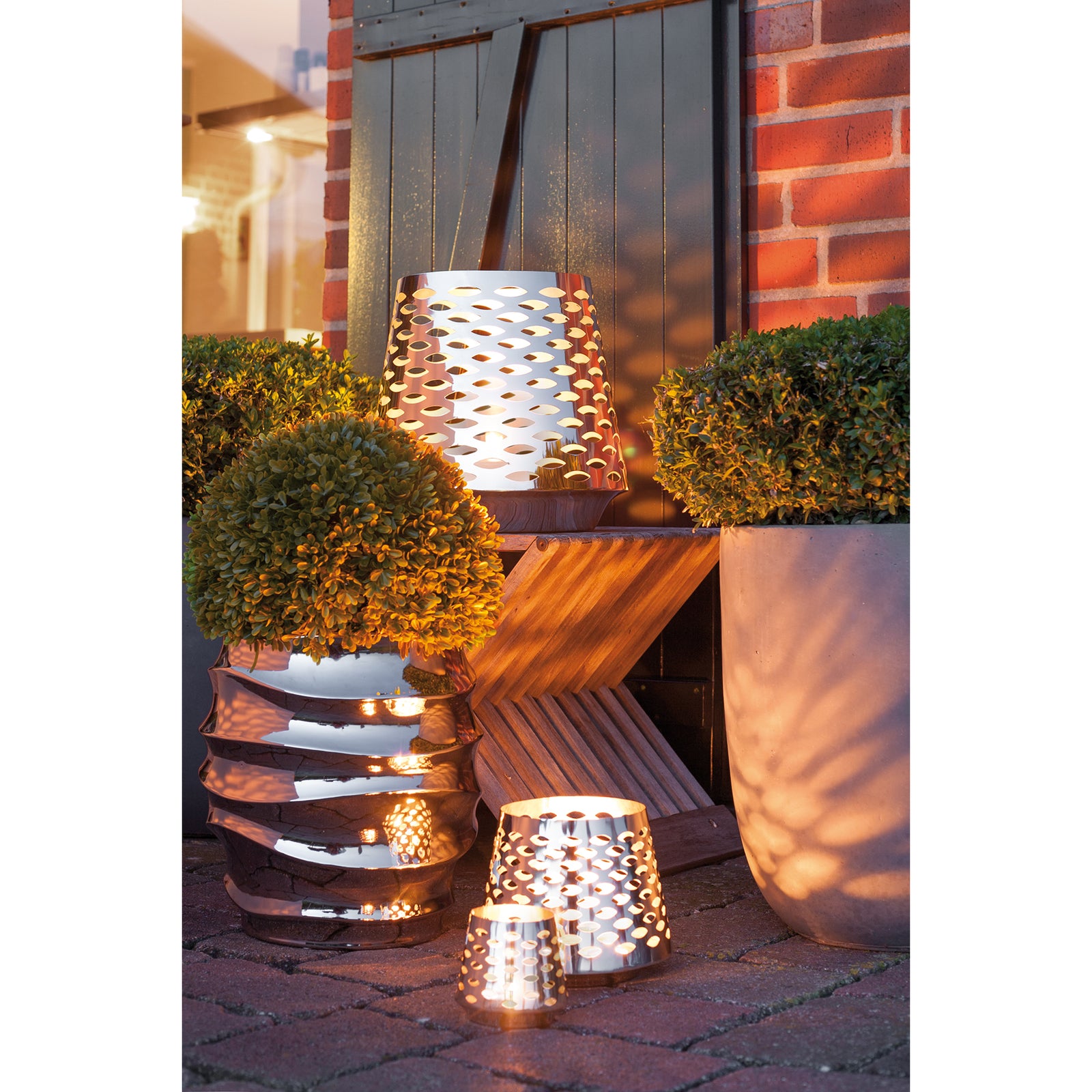 LUMA Windlicht silber