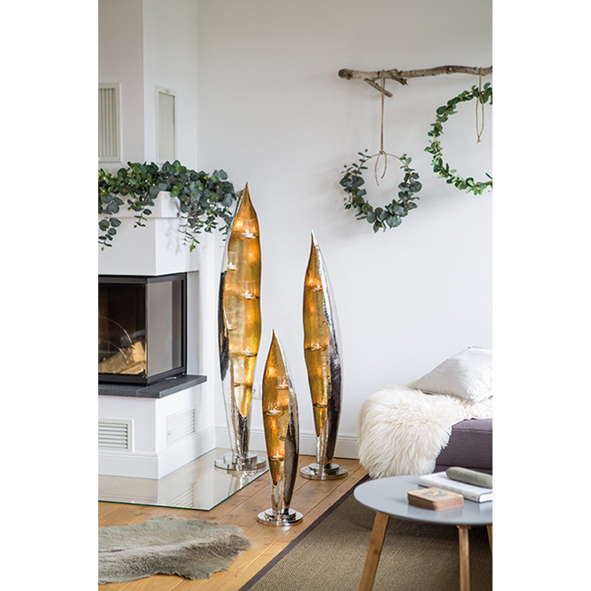 CAVA Leuchter, 7-flammig silberfarben