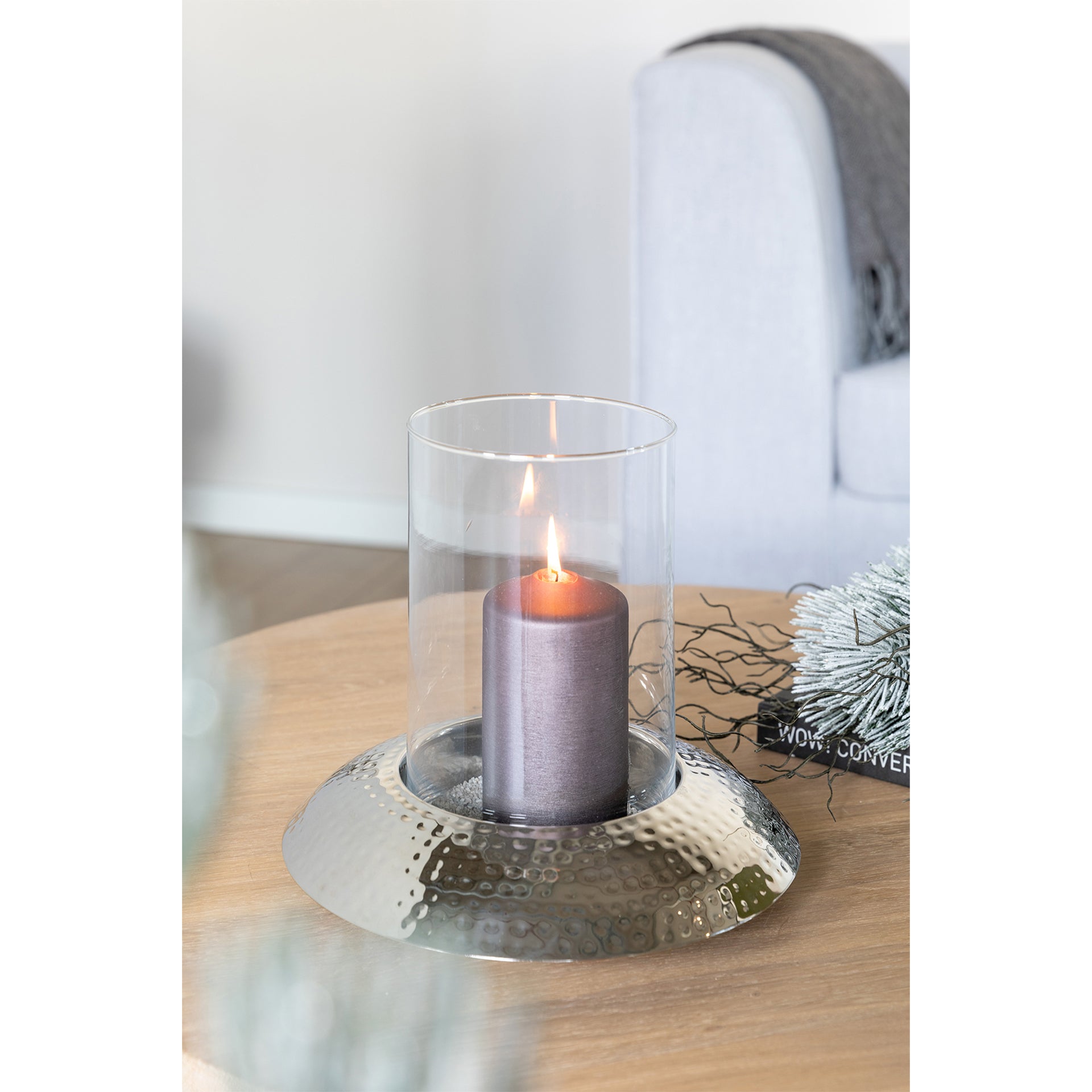 LUXOR Windlicht silberfarben