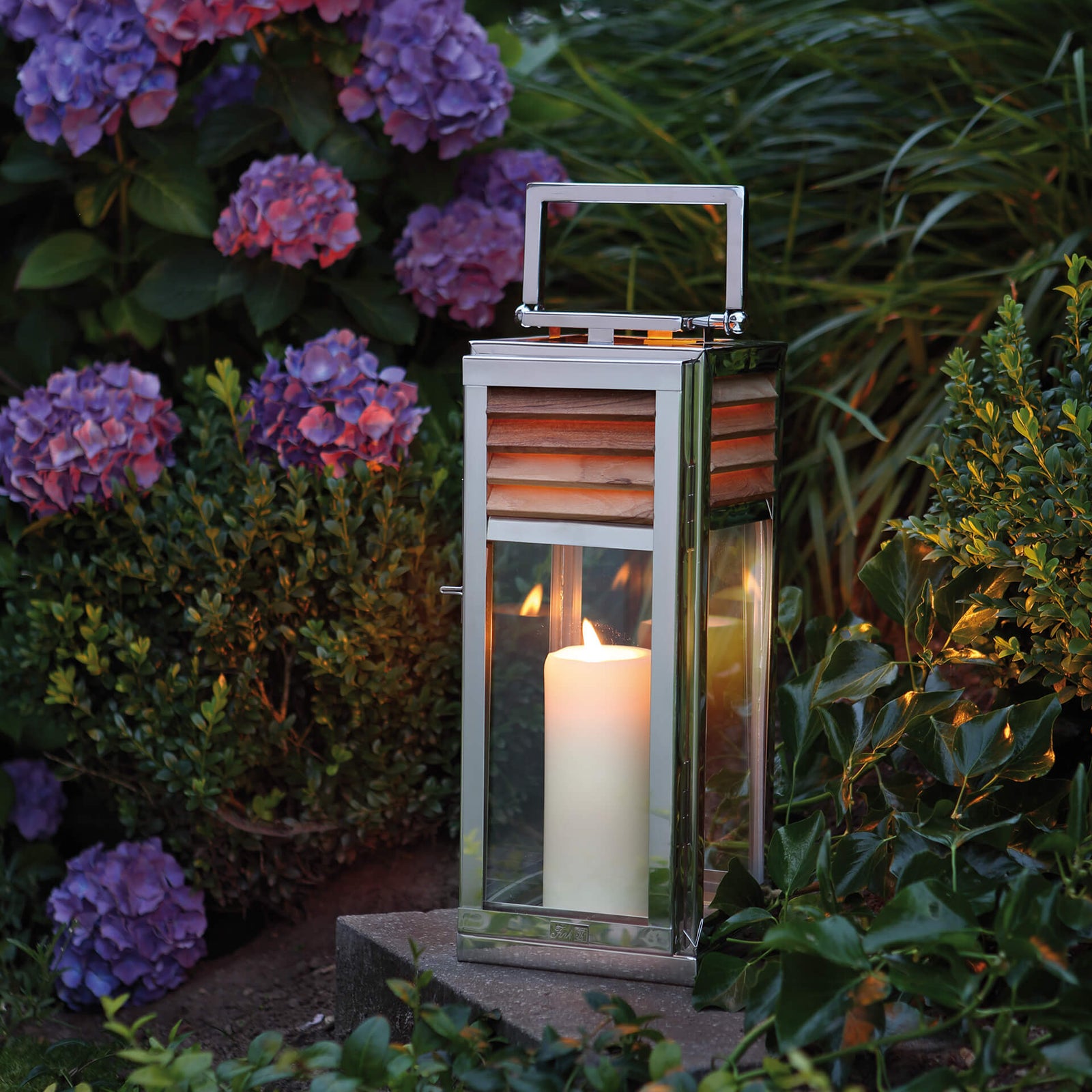 GENUA Laterne silberfarben