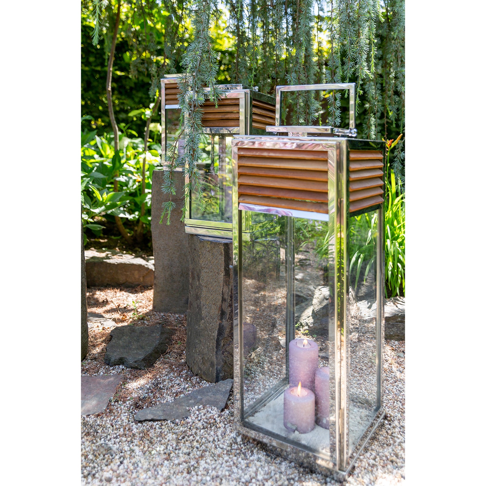 GENUA Laterne silberfarben