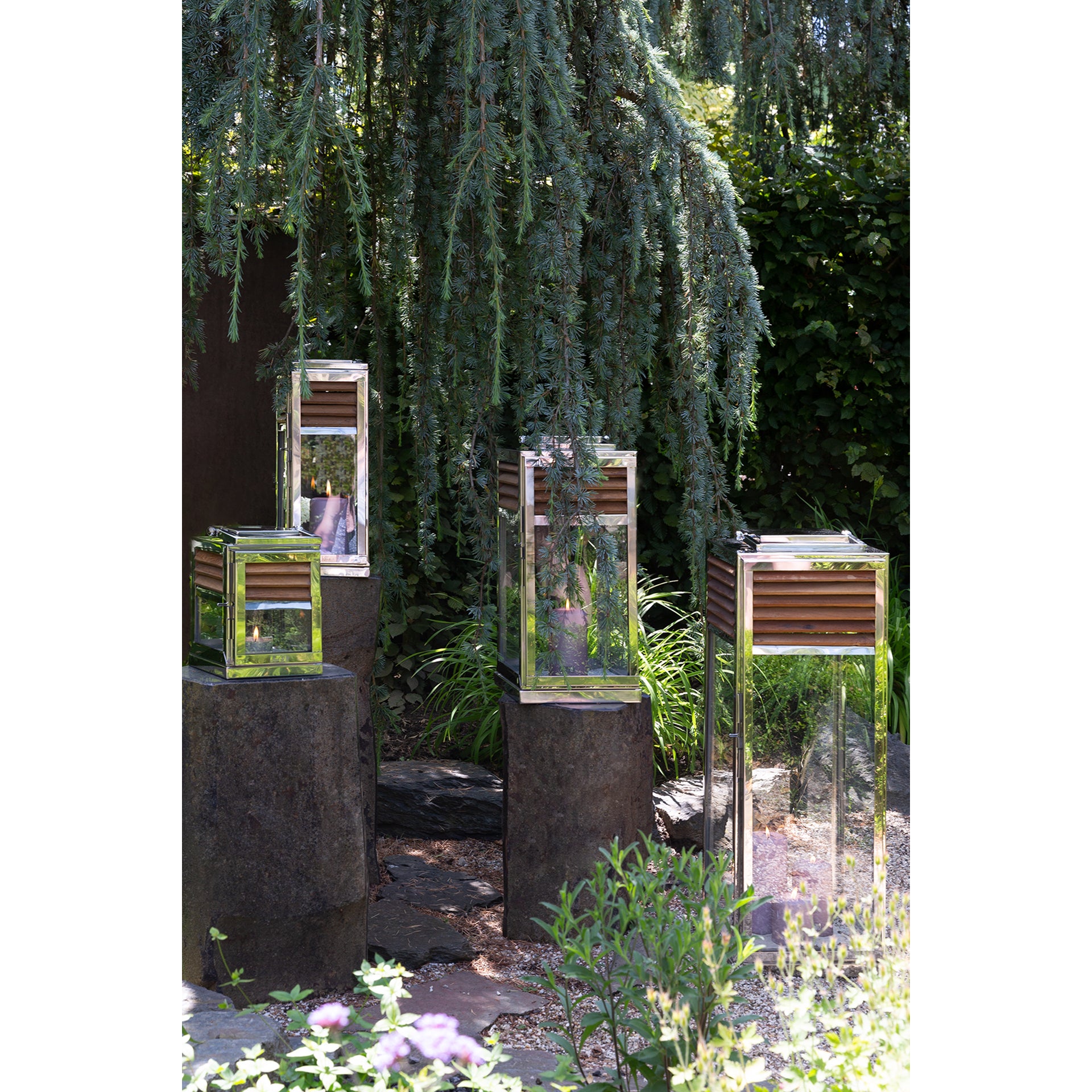 GENUA Laterne silberfarben