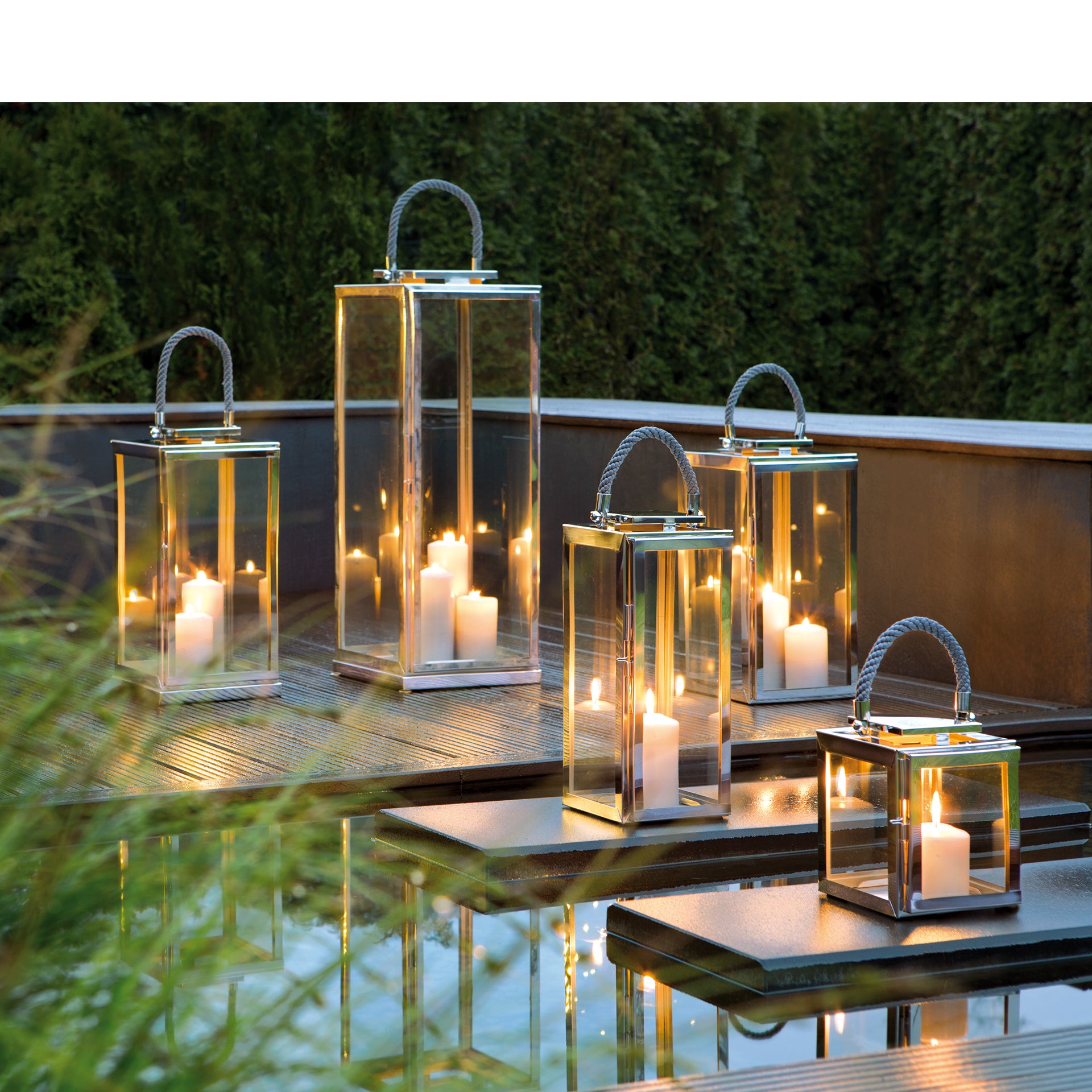 SEVILLA Laterne silberfarben