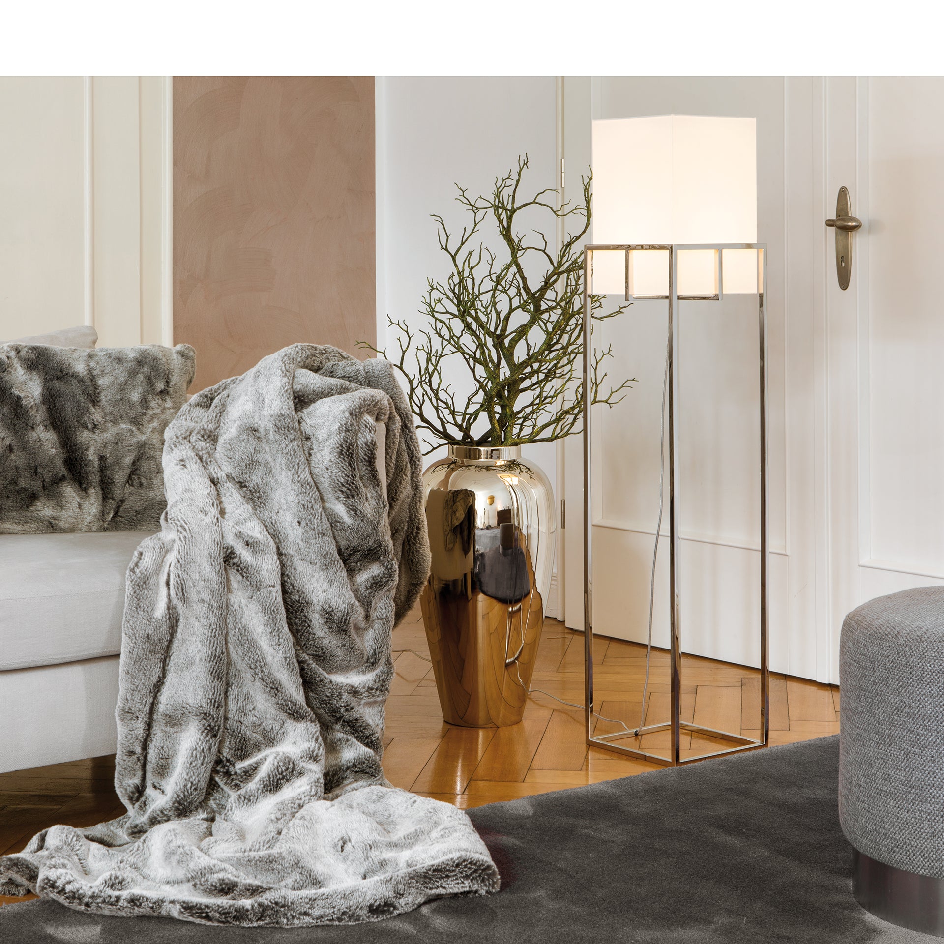 MARLOU Stehleuchte Fuß silberfarben