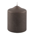 CANDLE gebürstet metallic Stumpenkerze mocca