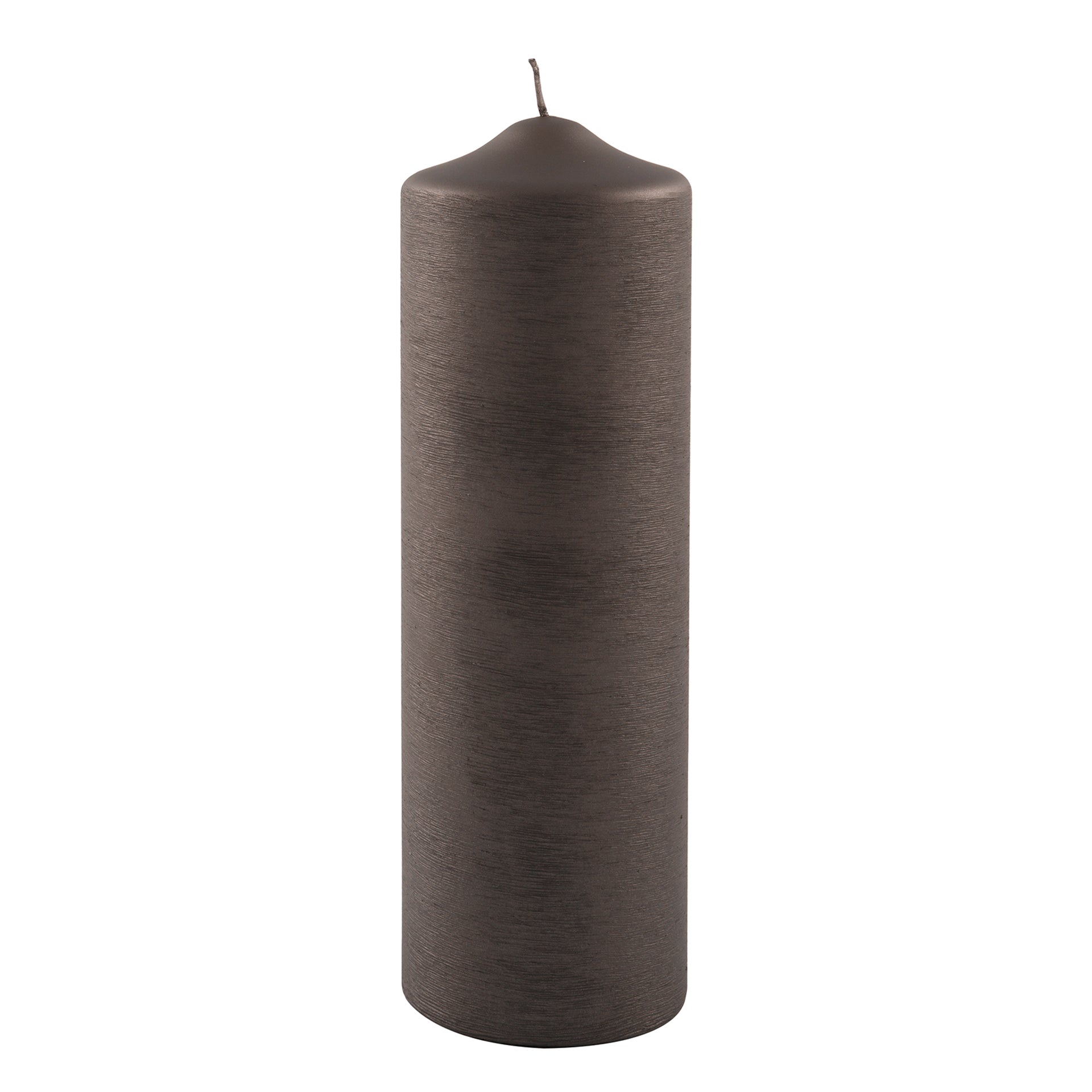 CANDLE gebürstet metallic Stumpenkerze mocca