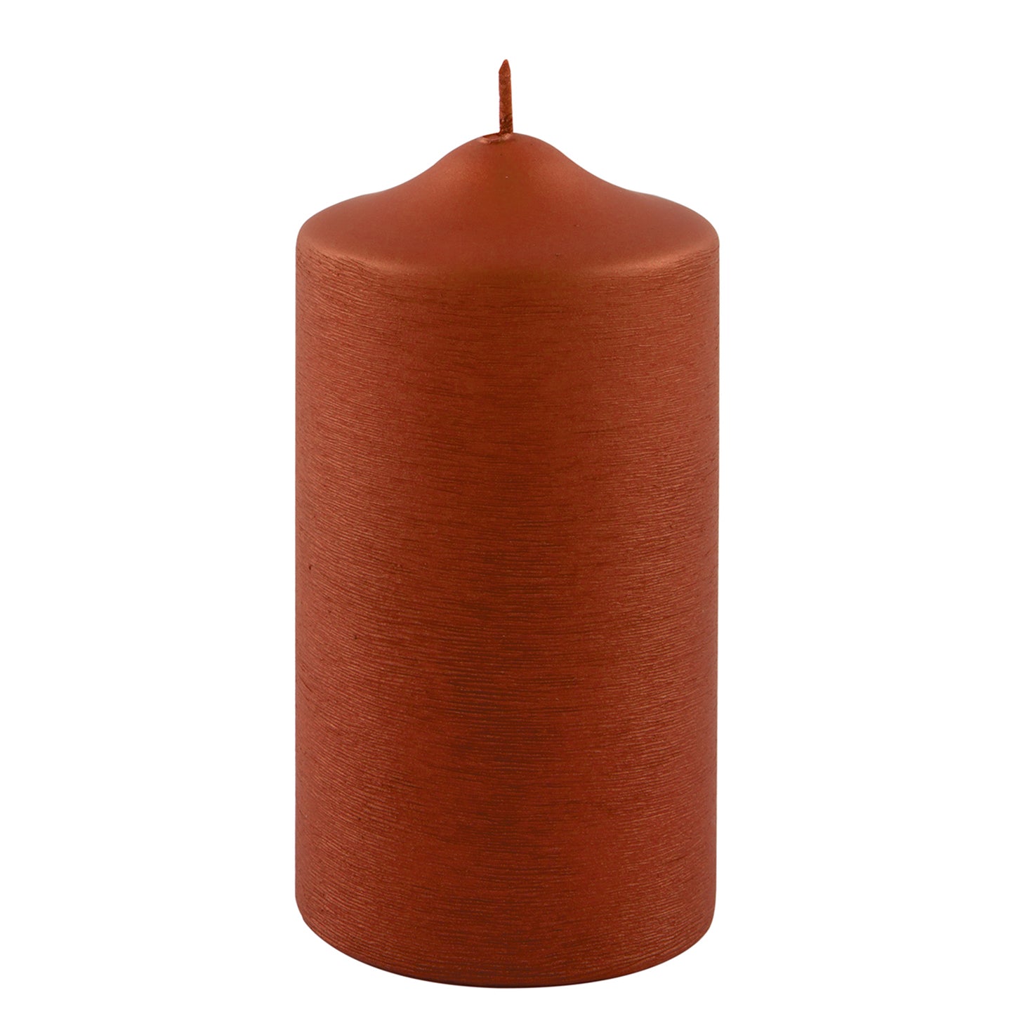 CANDLE gebürstet metallic Stumpenkerze terra