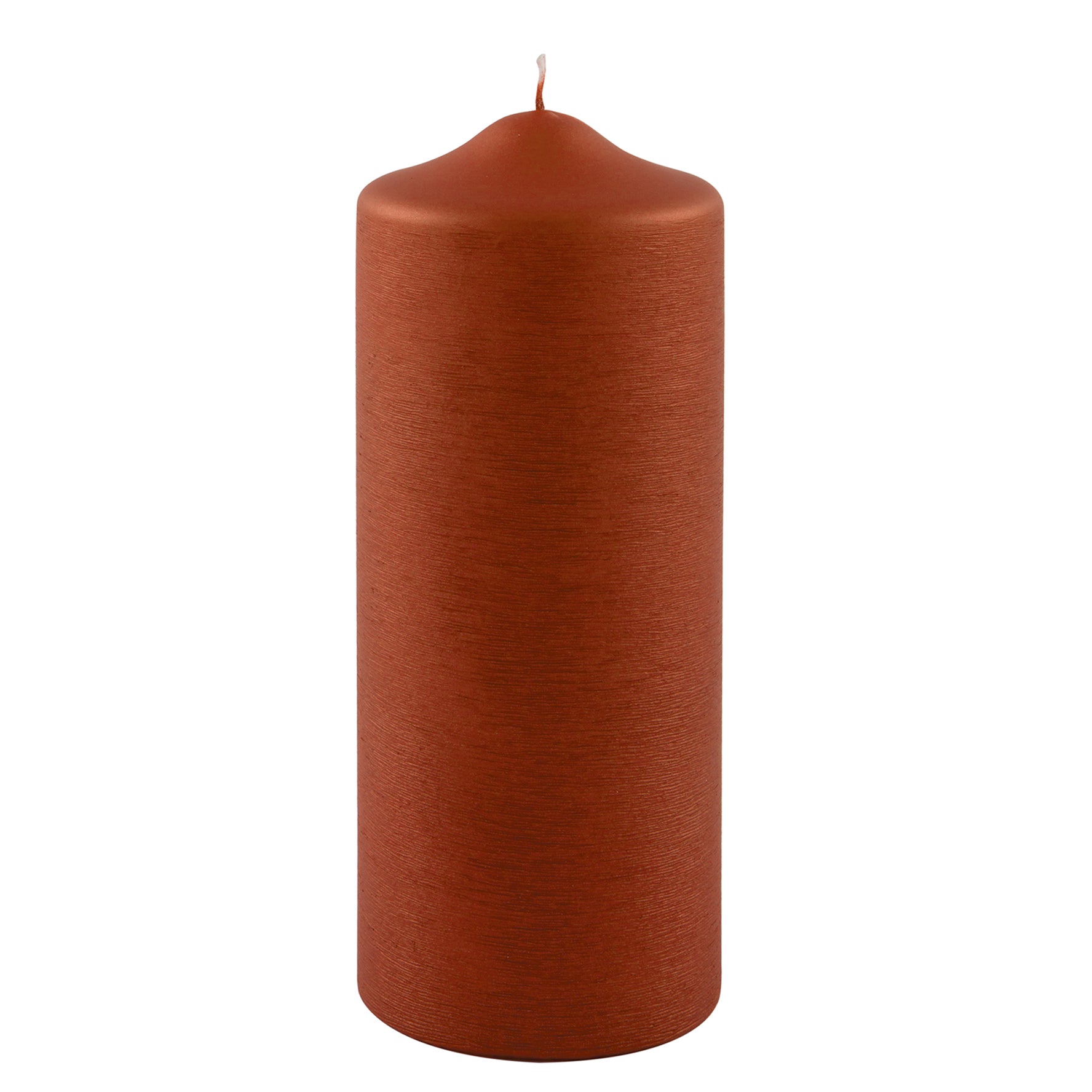 CANDLE gebürstet metallic Stumpenkerze terra