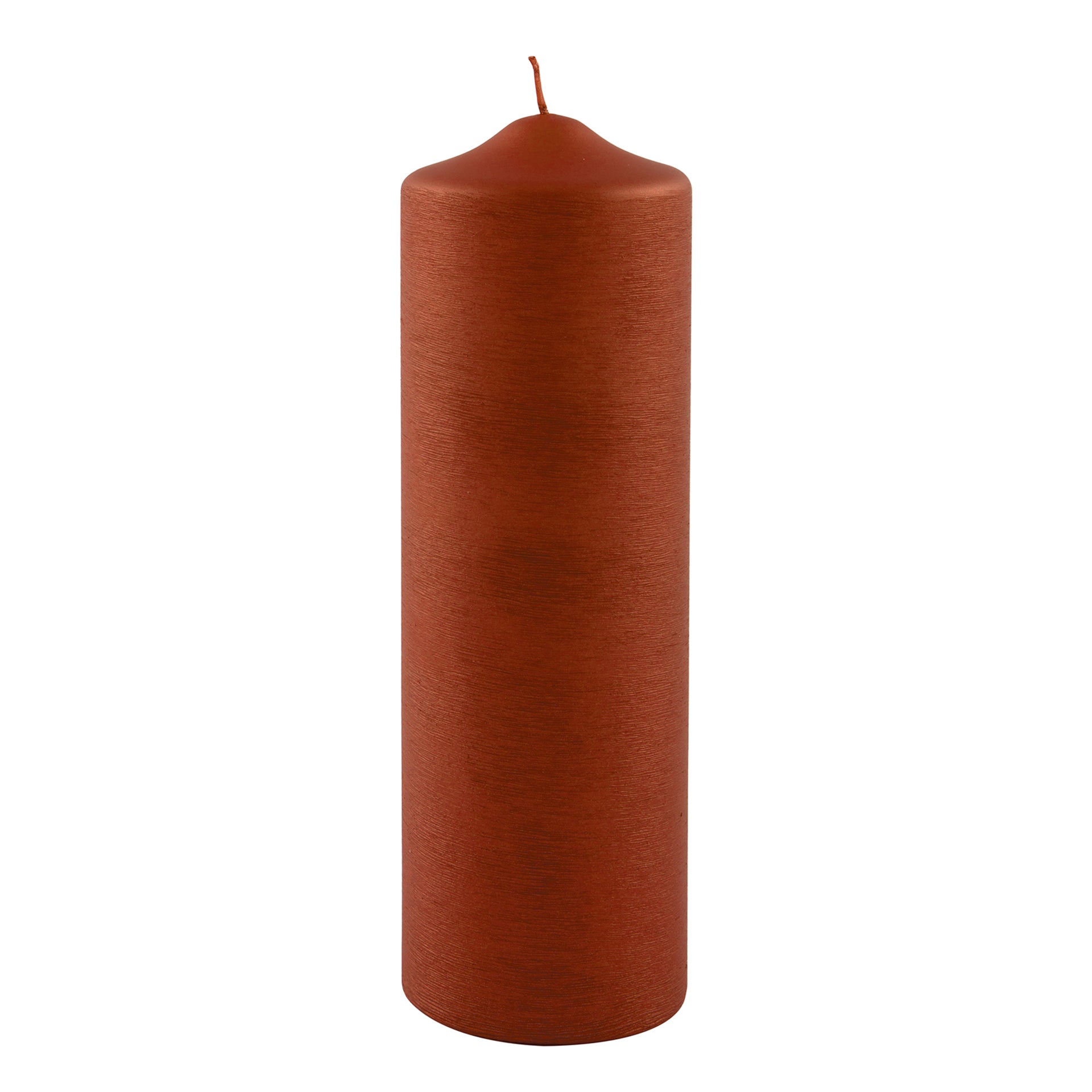 CANDLE gebürstet metallic Stumpenkerze terra