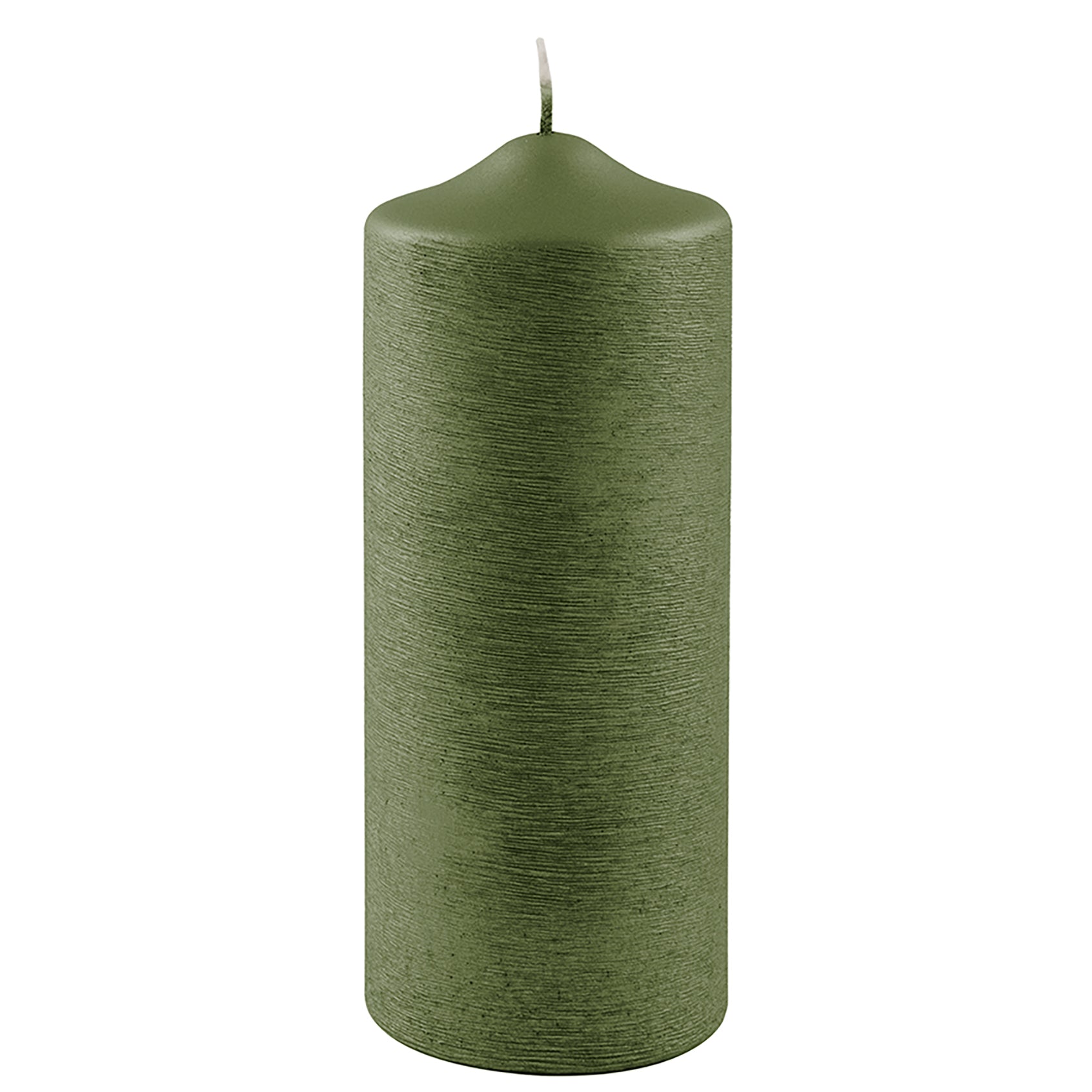 CANDLE gebürstet metallic Stumpenkerze dunkelgrün