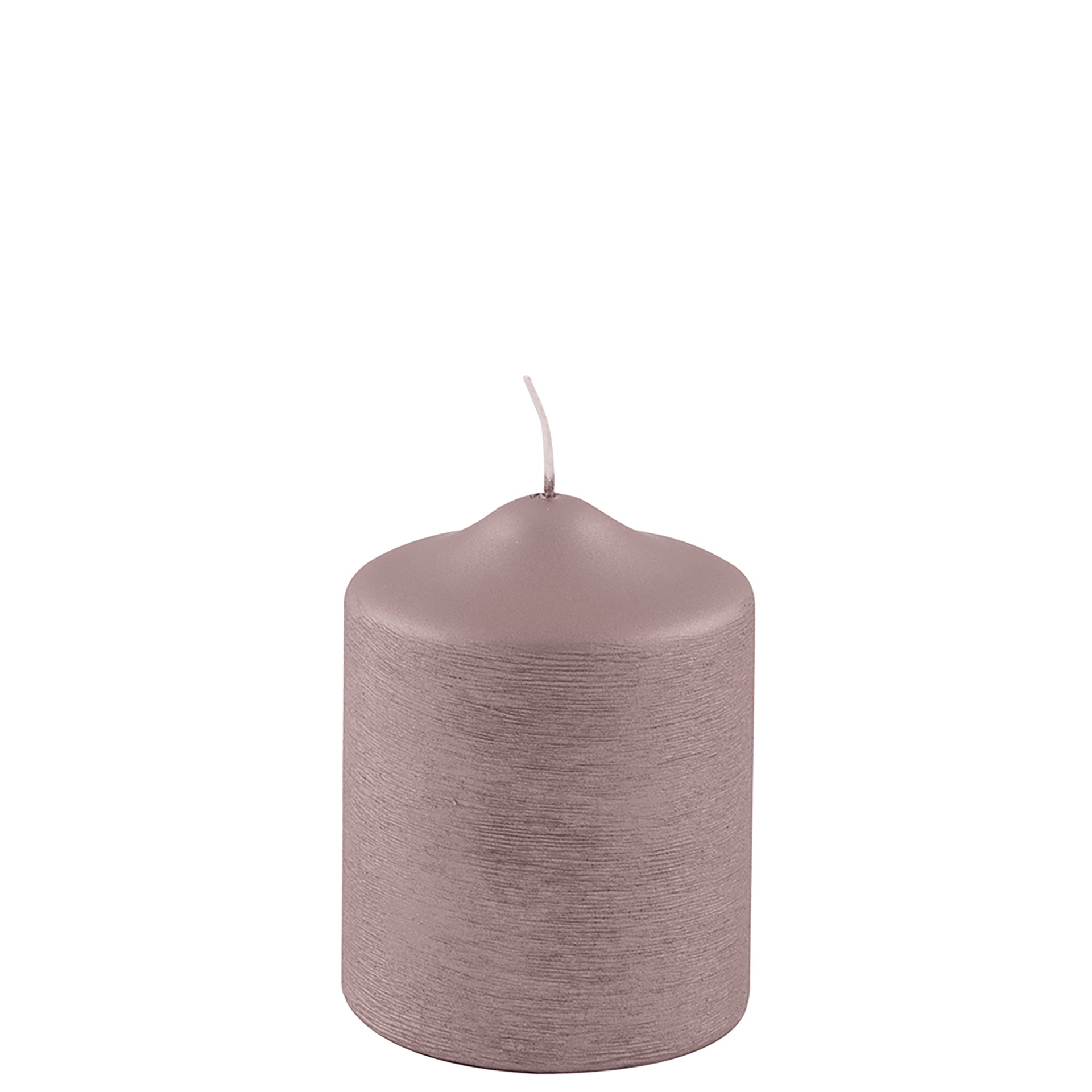 CANDLE gebürstet metallic Stumpenkerze rose