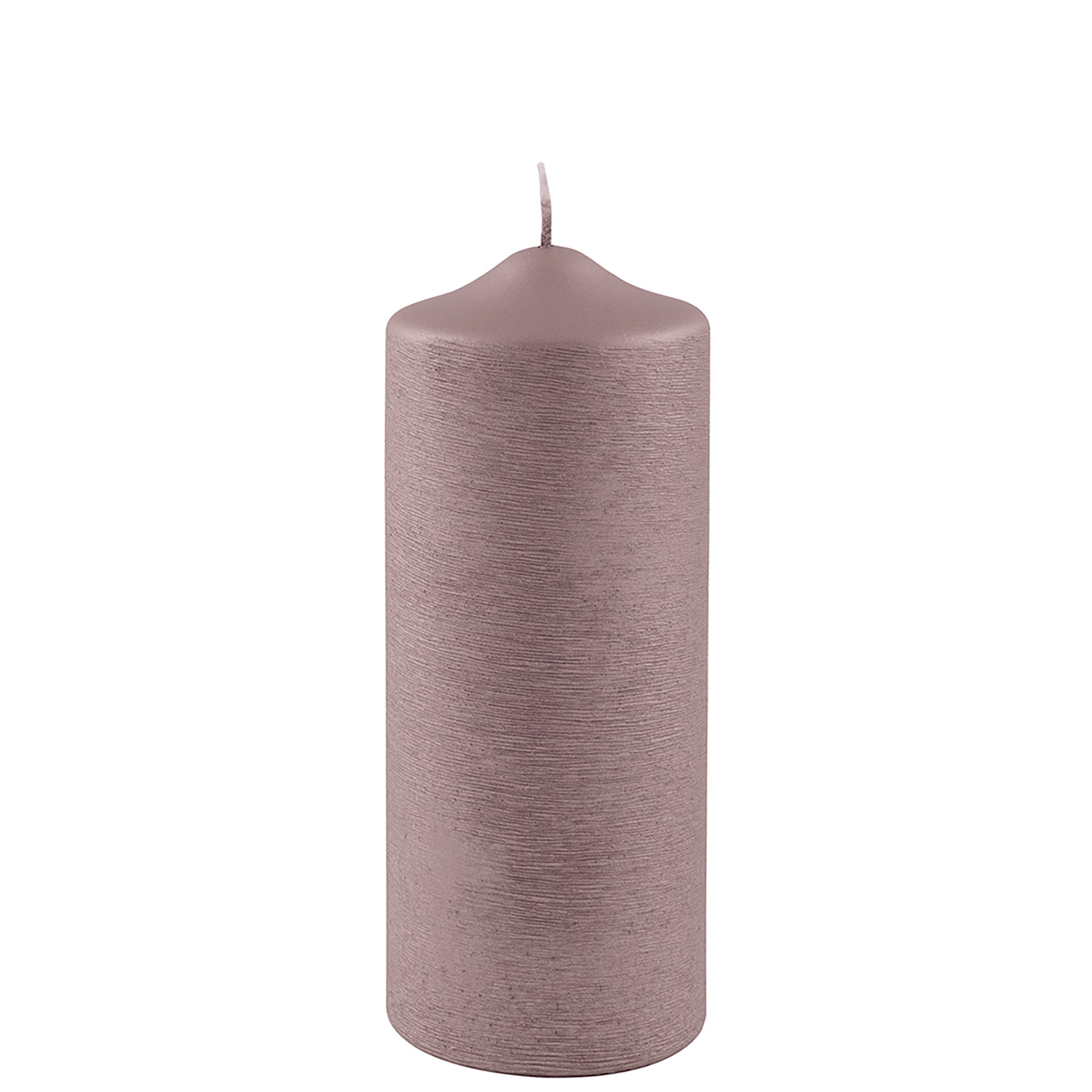 CANDLE gebürstet metallic Stumpenkerze rose