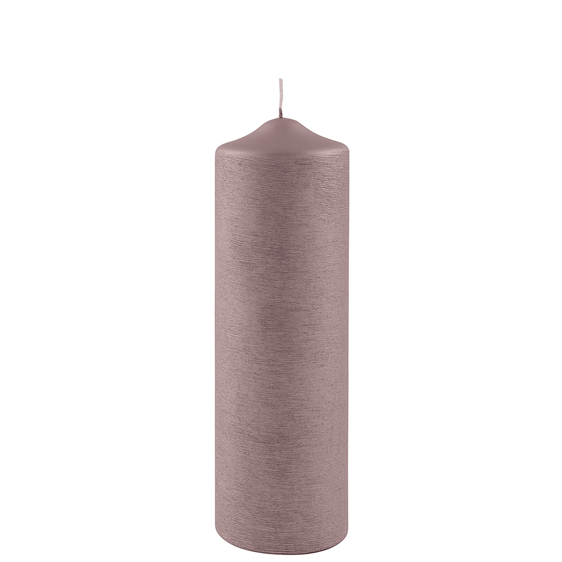 CANDLE gebürstet metallic Stumpenkerze rose