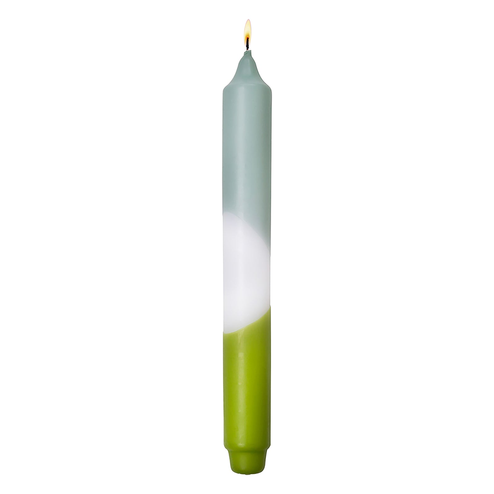 CANDLE 2 farbig getauchte Stabkerze salbei