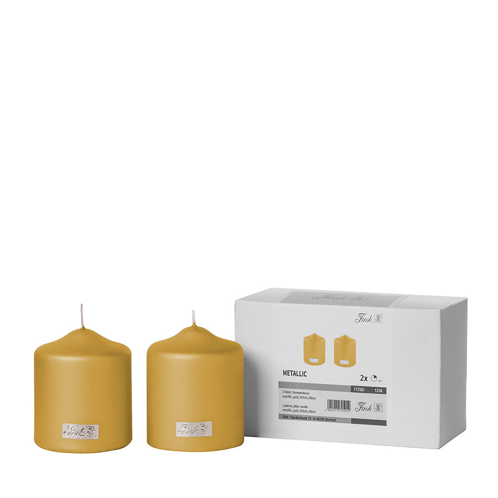 CANDLE metallic Stumpenkerze goldfarben