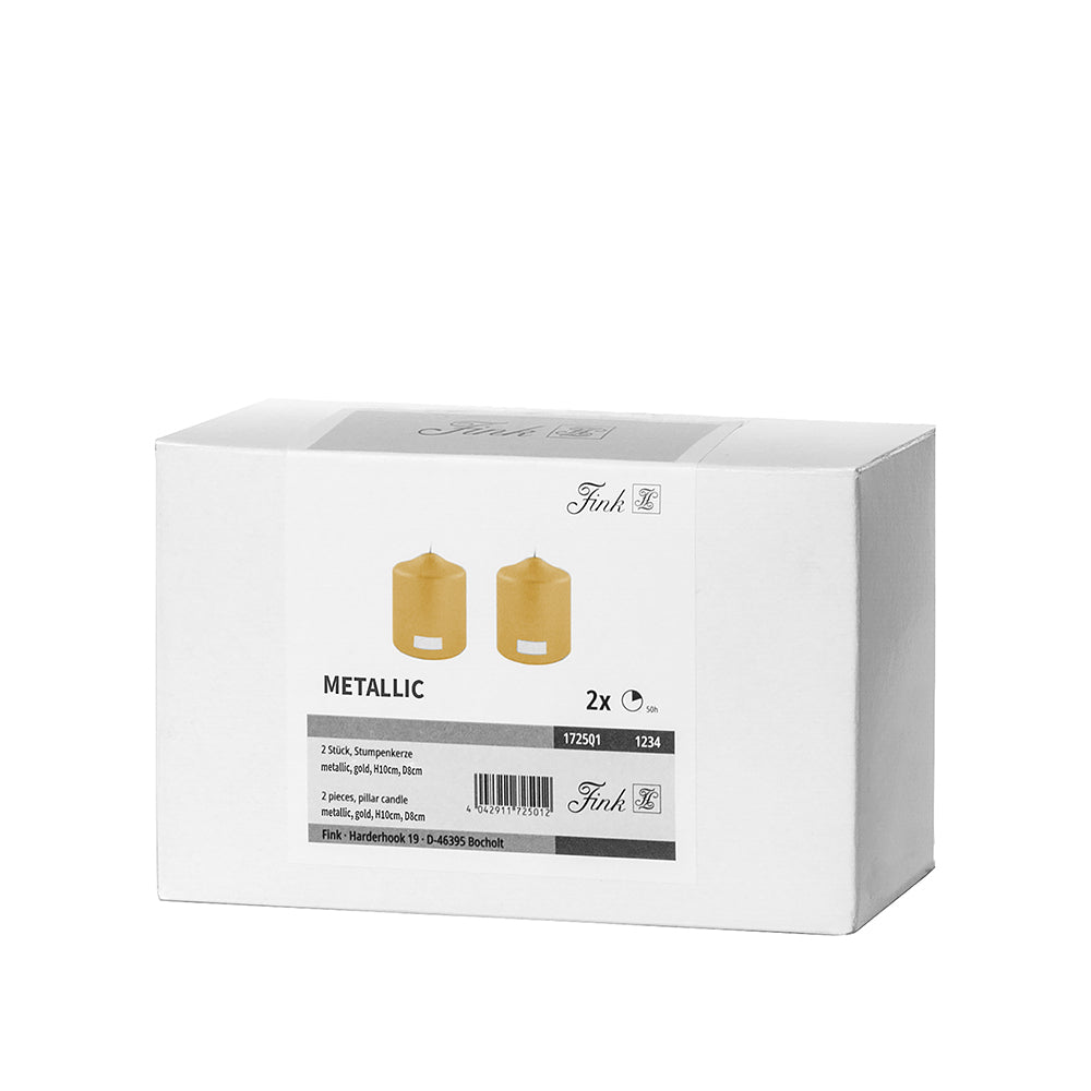 CANDLE metallic Stumpenkerze goldfarben