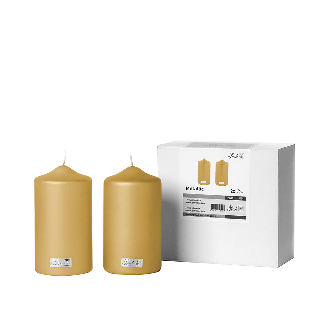 CANDLE metallic Stumpenkerze goldfarben