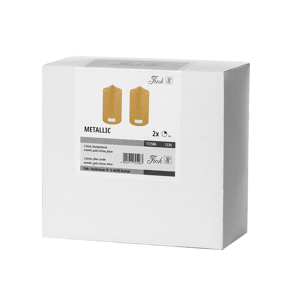 CANDLE metallic Stumpenkerze goldfarben