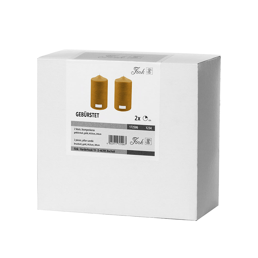 CANDLE metallic Stumpenkerze goldfarben