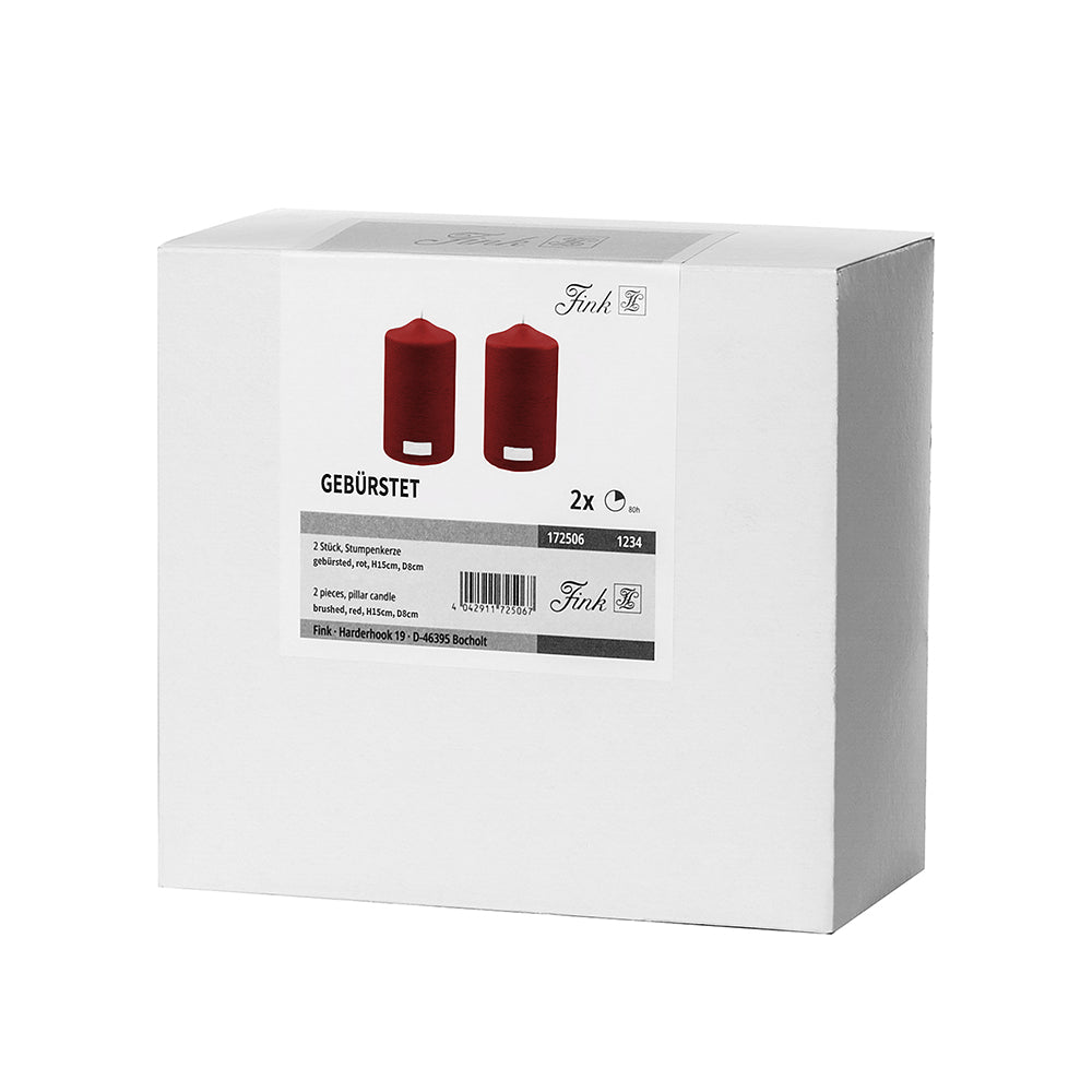 CANDLE metallic Stumpenkerze rot