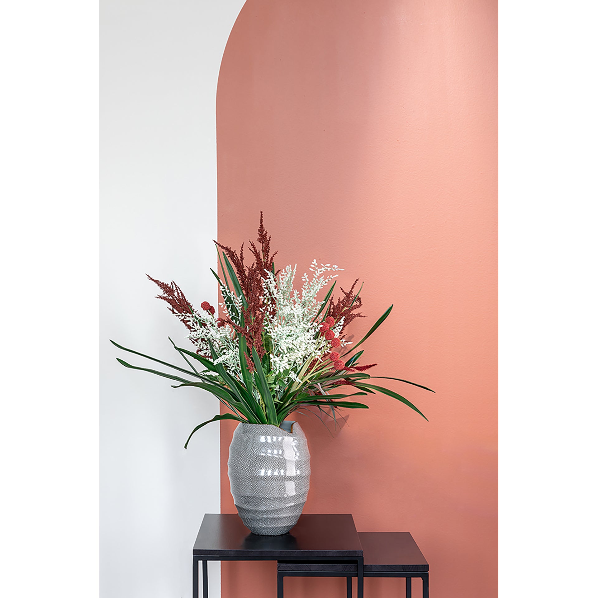 BLÄTTERZWEIG Kunstblume weiß