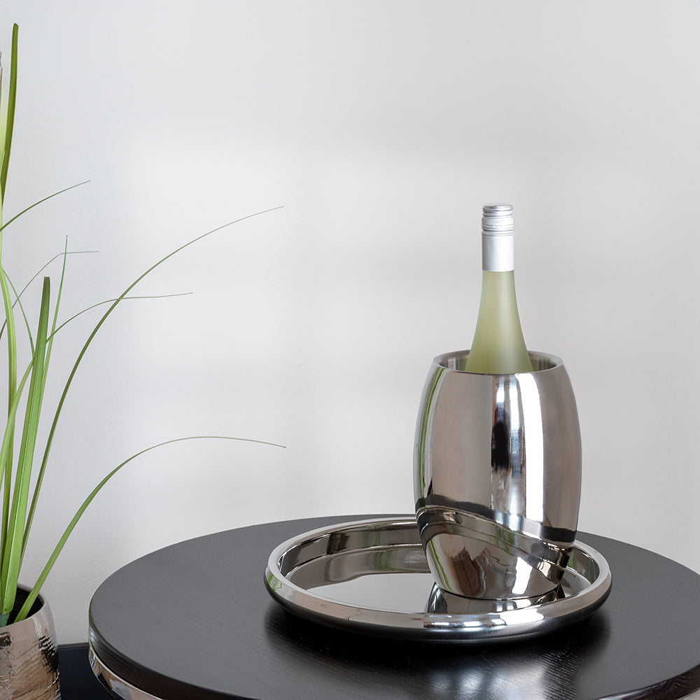 APOLLO Barset bestehend aus Weinkühler und Tablett silberfarben