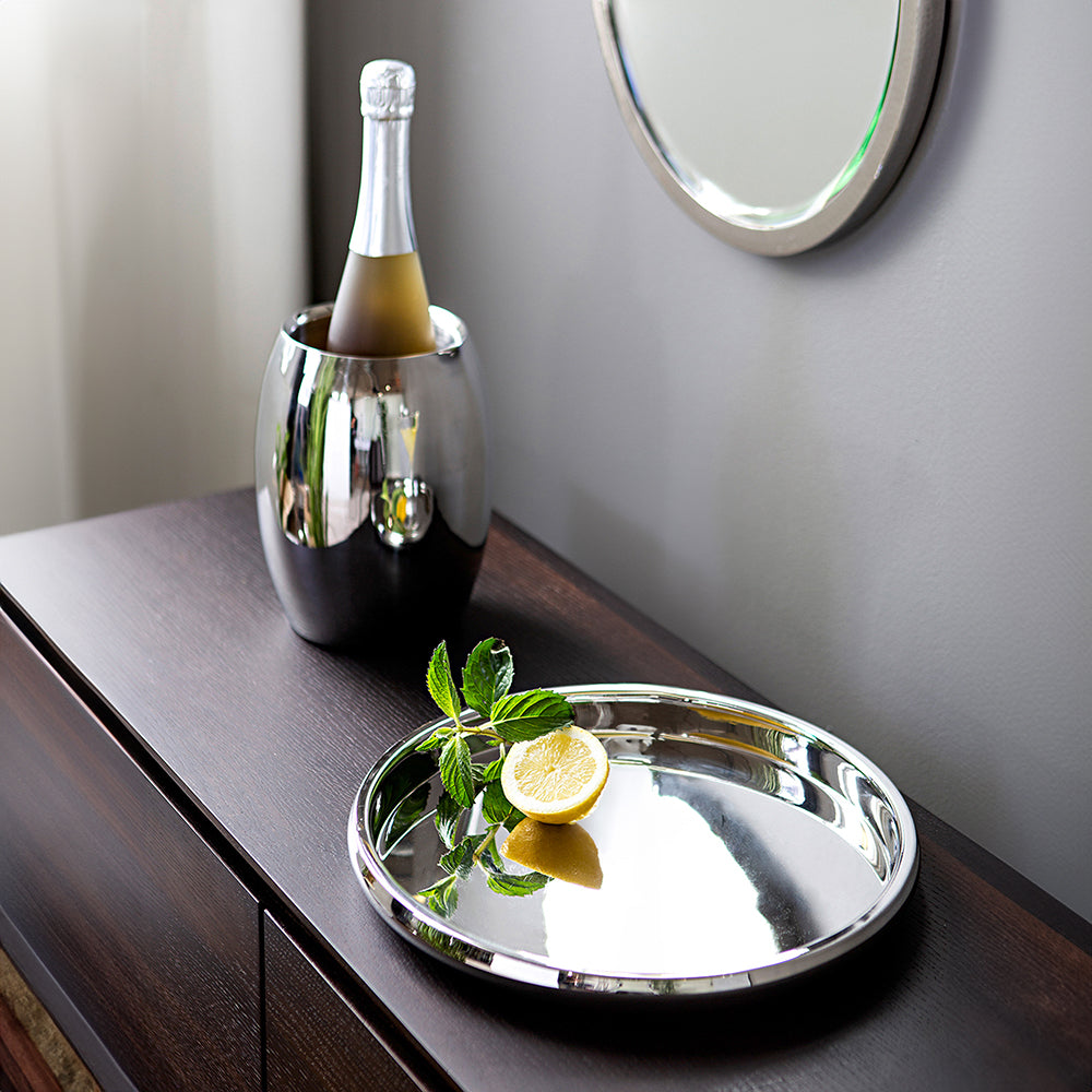 APOLLO Barset bestehend aus Weinkühler und Tablett silberfarben