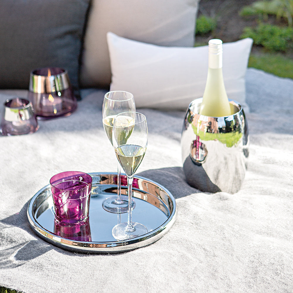 APOLLO Barset bestehend aus Weinkühler und Tablett silberfarben