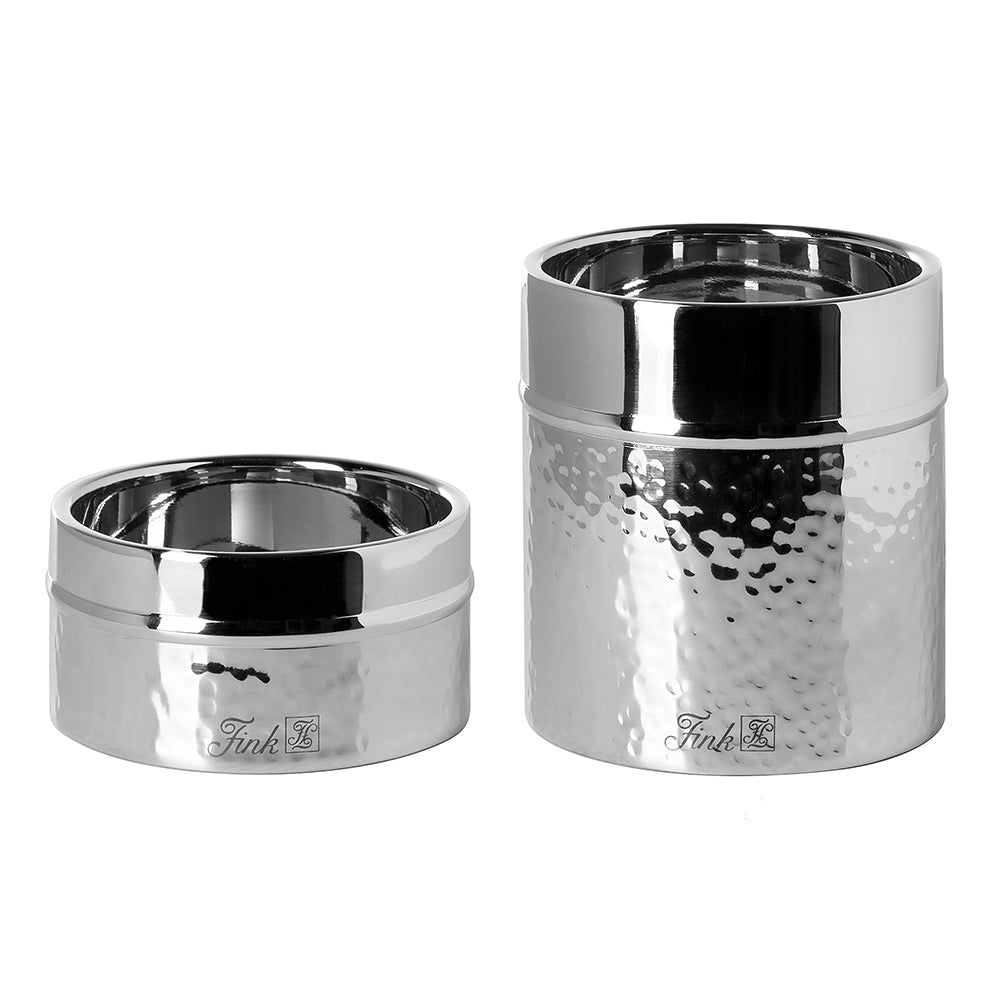 NASSAU 2er Set Stumpenkerzenhalter silberfarben