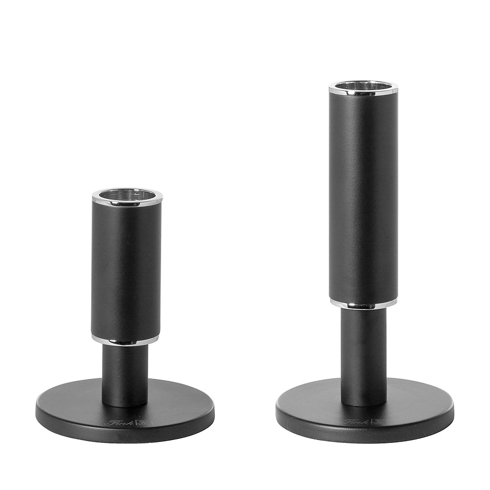 RITMO 2er Set Stabkerzenhalter silberfarben