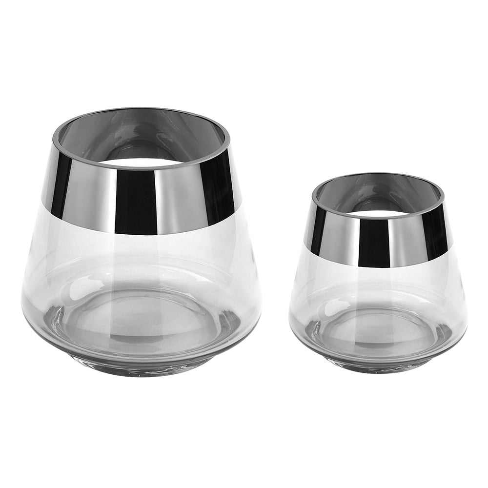 JONA 2er Set Teelichthalter transparent